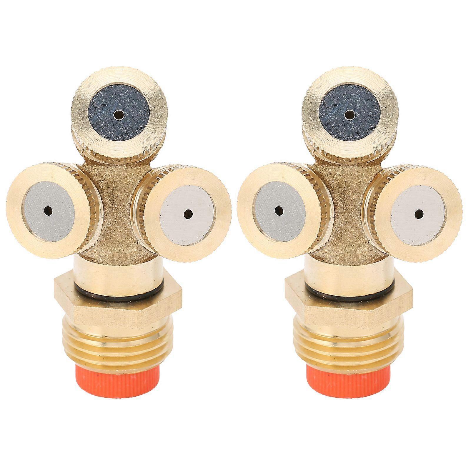 2PCS G1/2 High Pressure Spray Sprinkler 3 Hole Irrigation Nozzle Head with Filter Mesh for Garden