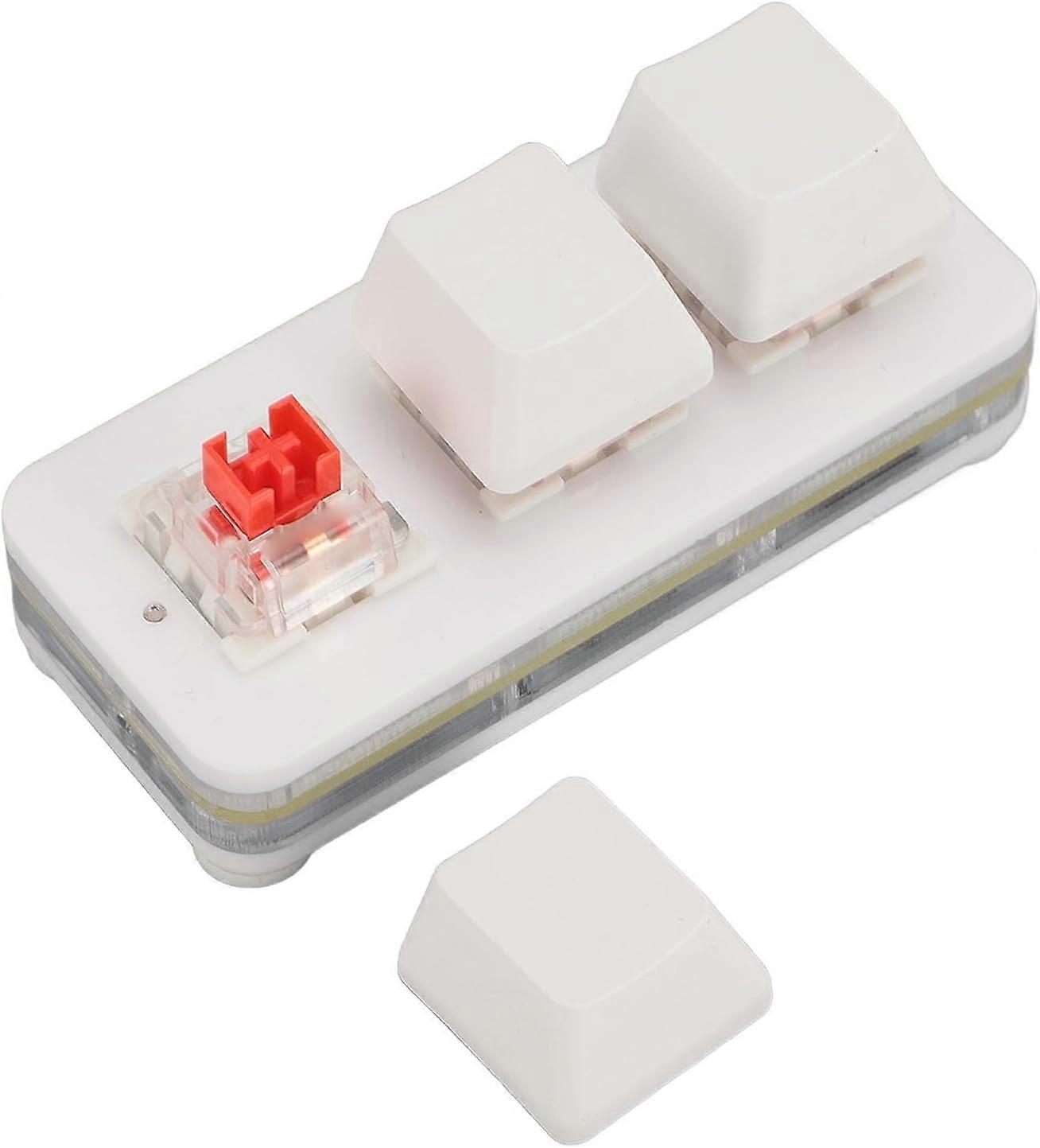 Naroote Mini Keyboard 3-Key USB RGB Mechanical Gaming Keypad, Programmable Mini Keypad Compatible with Office Work (White)