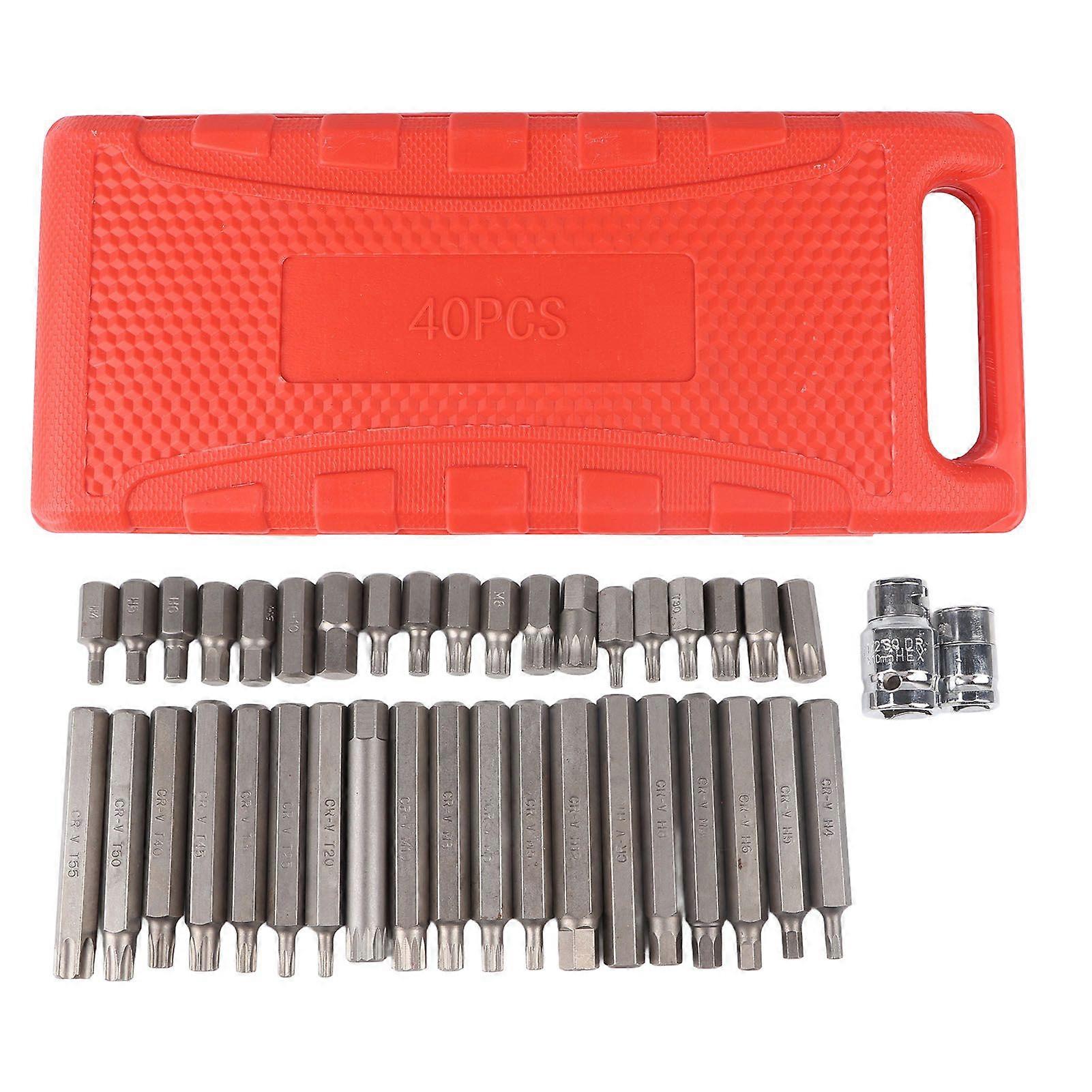 Spline Tip Bit Socket Set Master Tip Bit Socket Set with Plastic Storage Box for S2 Auto Repairing