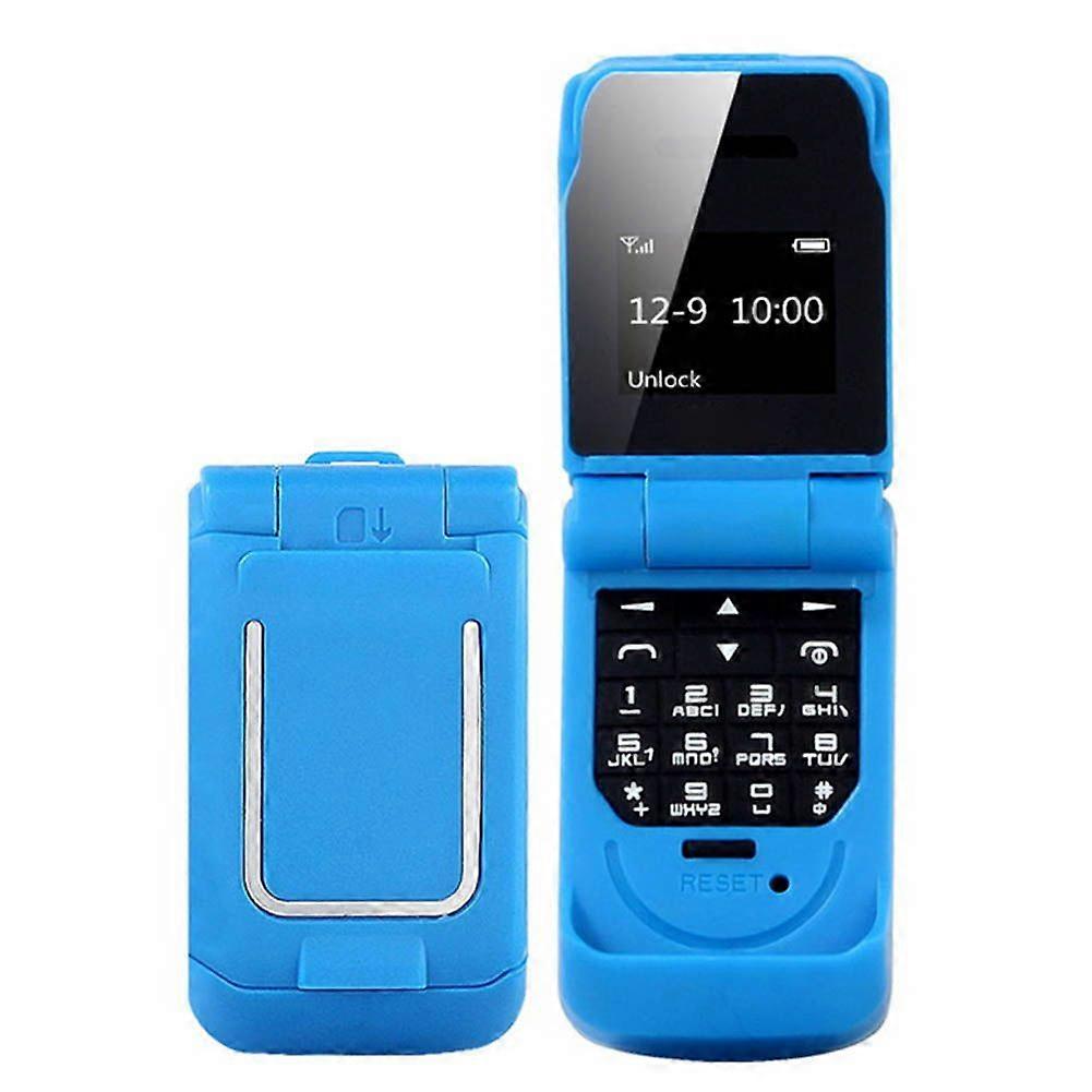Mini Flip Mobile Phone 0.66 Inch Screen Bluetooth Dialer Smallest Mobile Phone