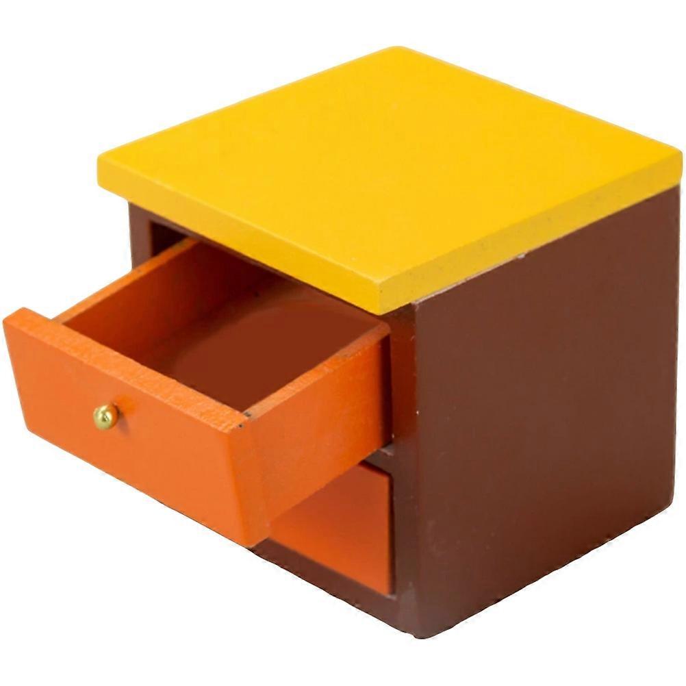 Miniature Bedside Table for Decoration 4Pcs Assorted Color Miniature Furniture