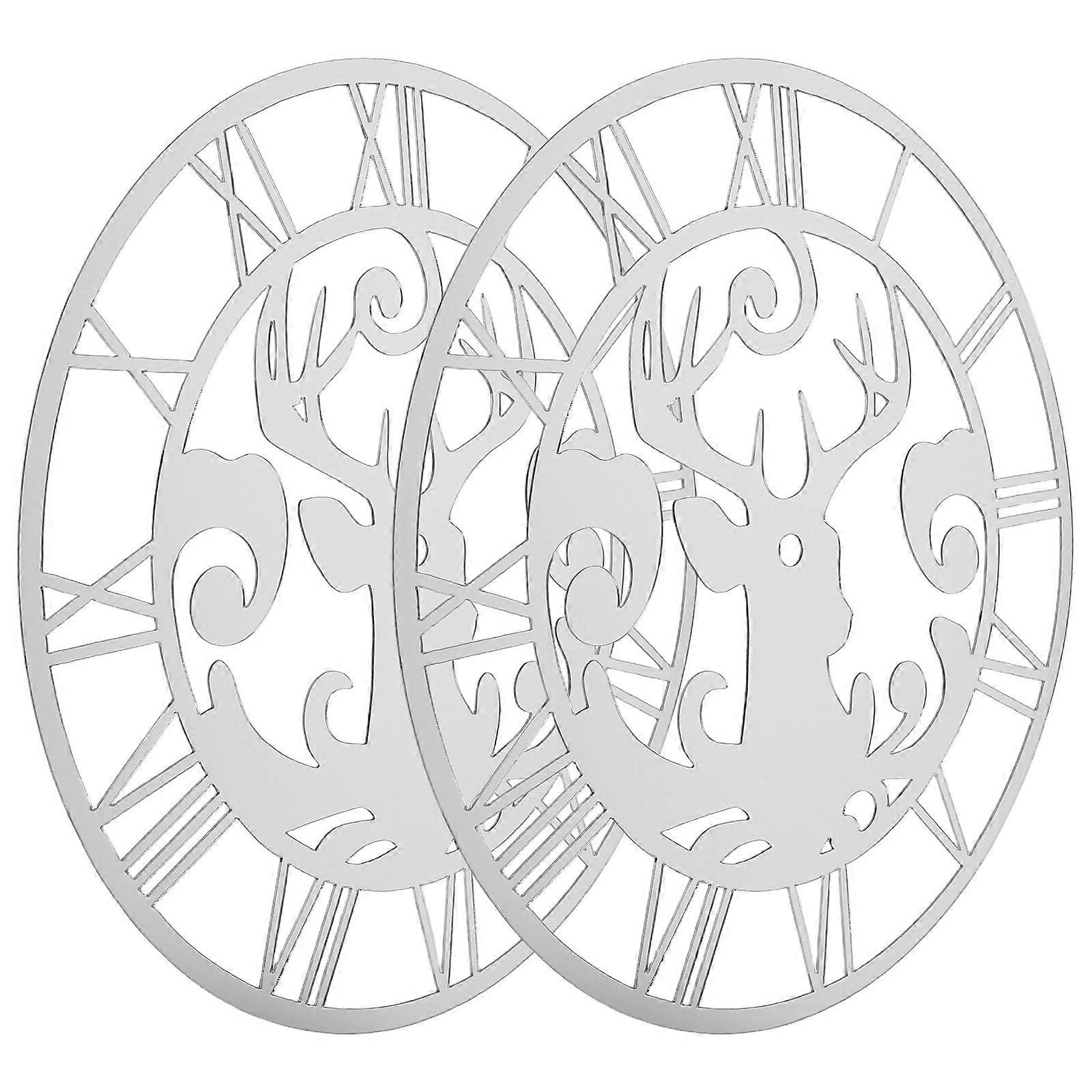 Acrylic Mirror Wall Clock Sticker Round Design for Decoration 6Pcs