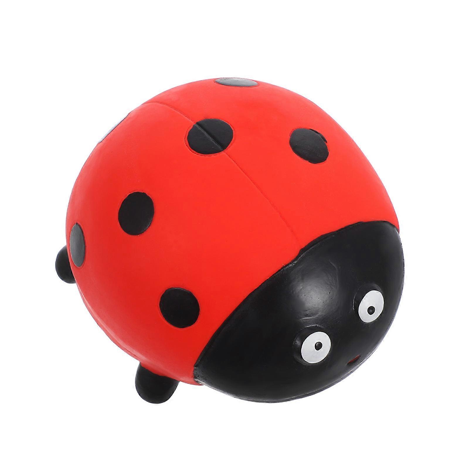 Latex Puppy Teething Toy with Squeaky Ladybug Figure 5Pcs Set for Dogs