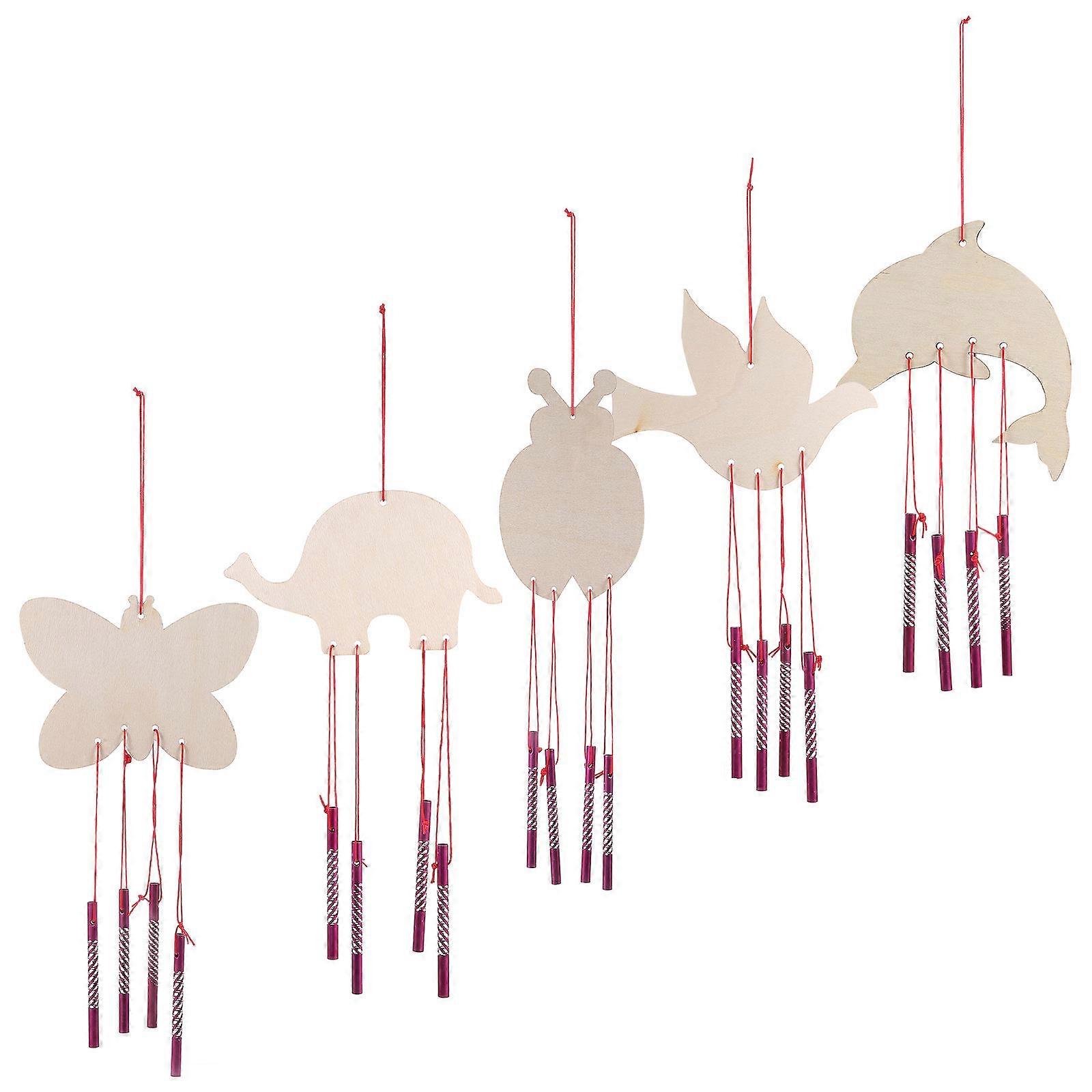 Wind Chime Supplies Wooden Wind Chime Kit for Kids 10Sets Craft Activity