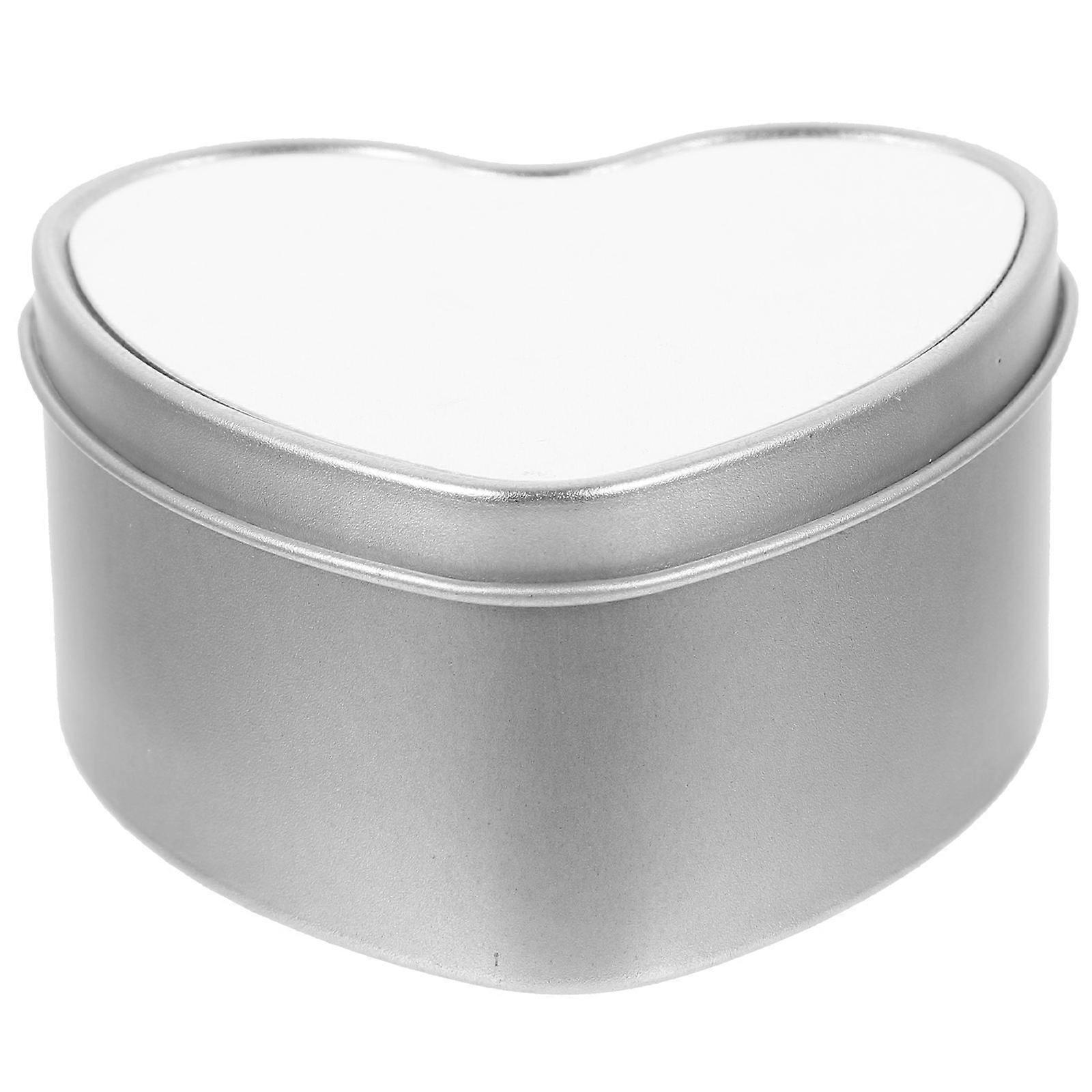 Sublimation Heart Tin Box 2Pcs Storage Box For Jewelry And Delicate Items 8.20X8.00X4.00Cm Simple Design