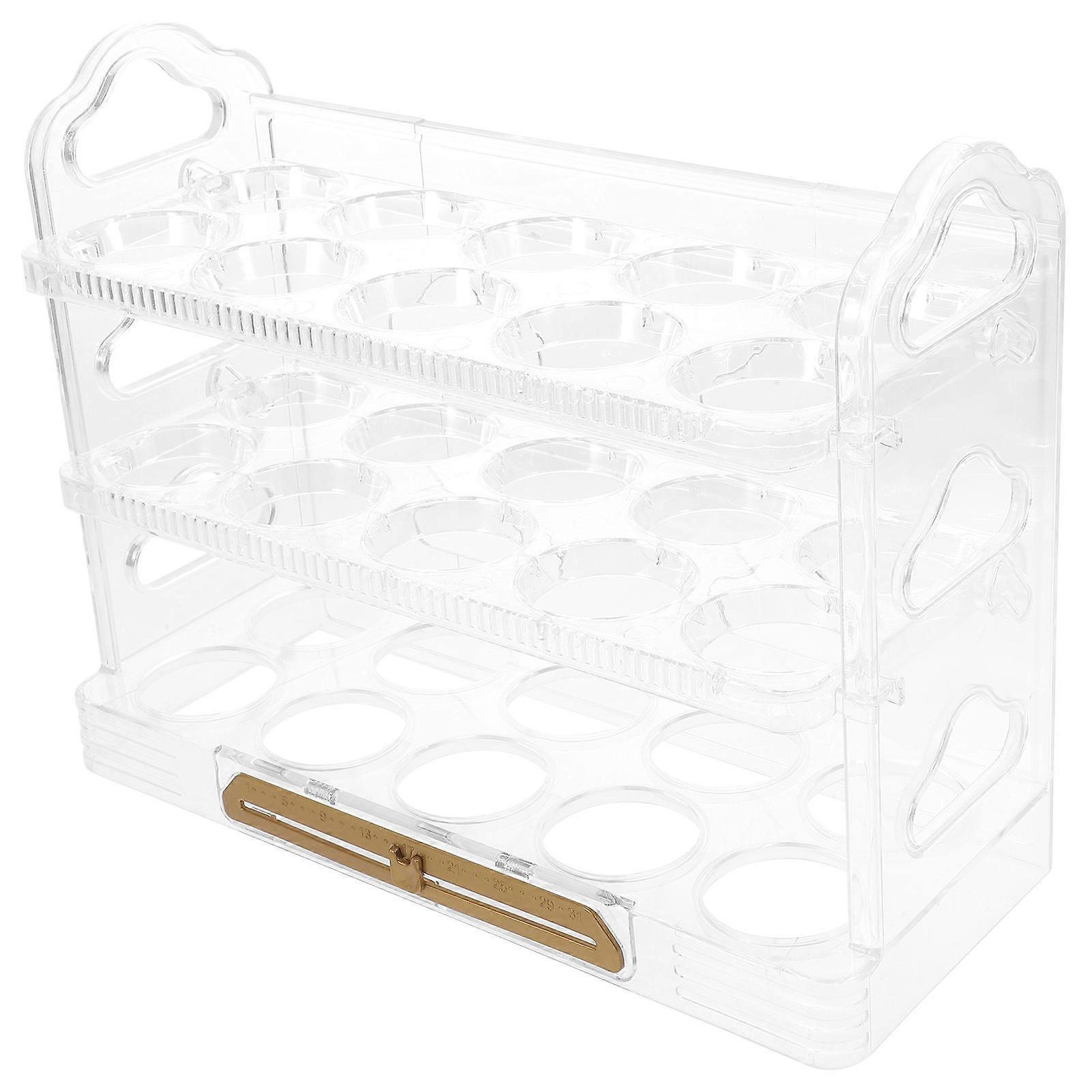 Egg Container 3-Layer Egg Holder for Storage 2Pcs White Refrigerator Organizer