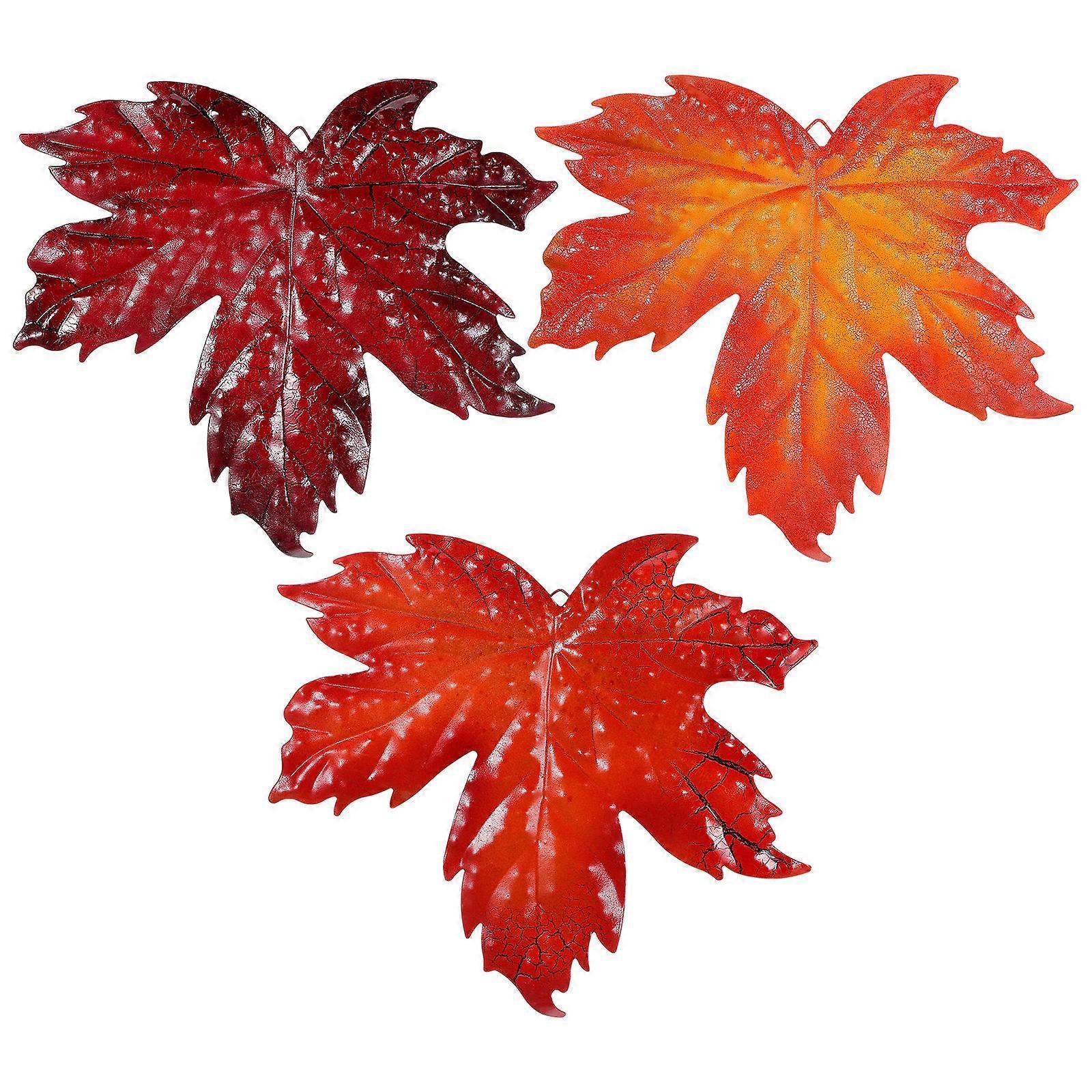 Garden Hanging Leaves Iron Decor for Autumn 6Pcs Set