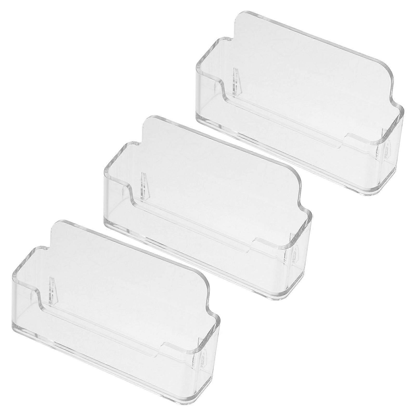 Acrylic Business Card Holder 12 Pcs Rectangular Clear Stand For Office Workers Stylish Card Display And Organization