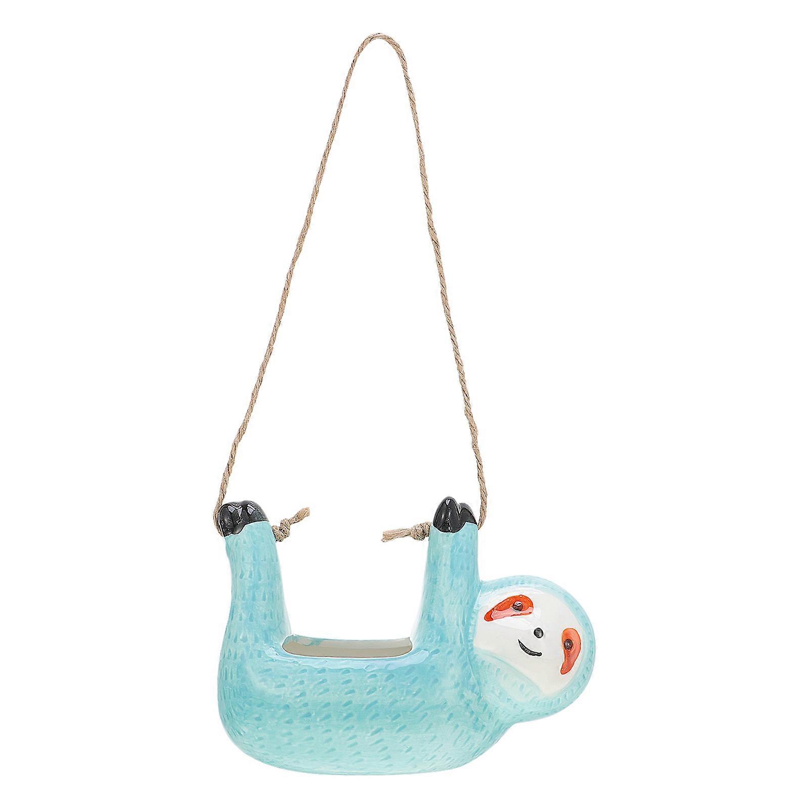 Succulent Planter Ceramic Sloth Hanging Flower Pot for Plants 3Pcs