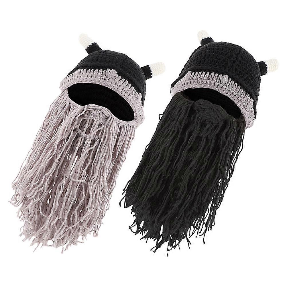 Viking Themed Hat for Wearing Use 4Pcs Woolen Yarn Assorted Color Gathering Accessory