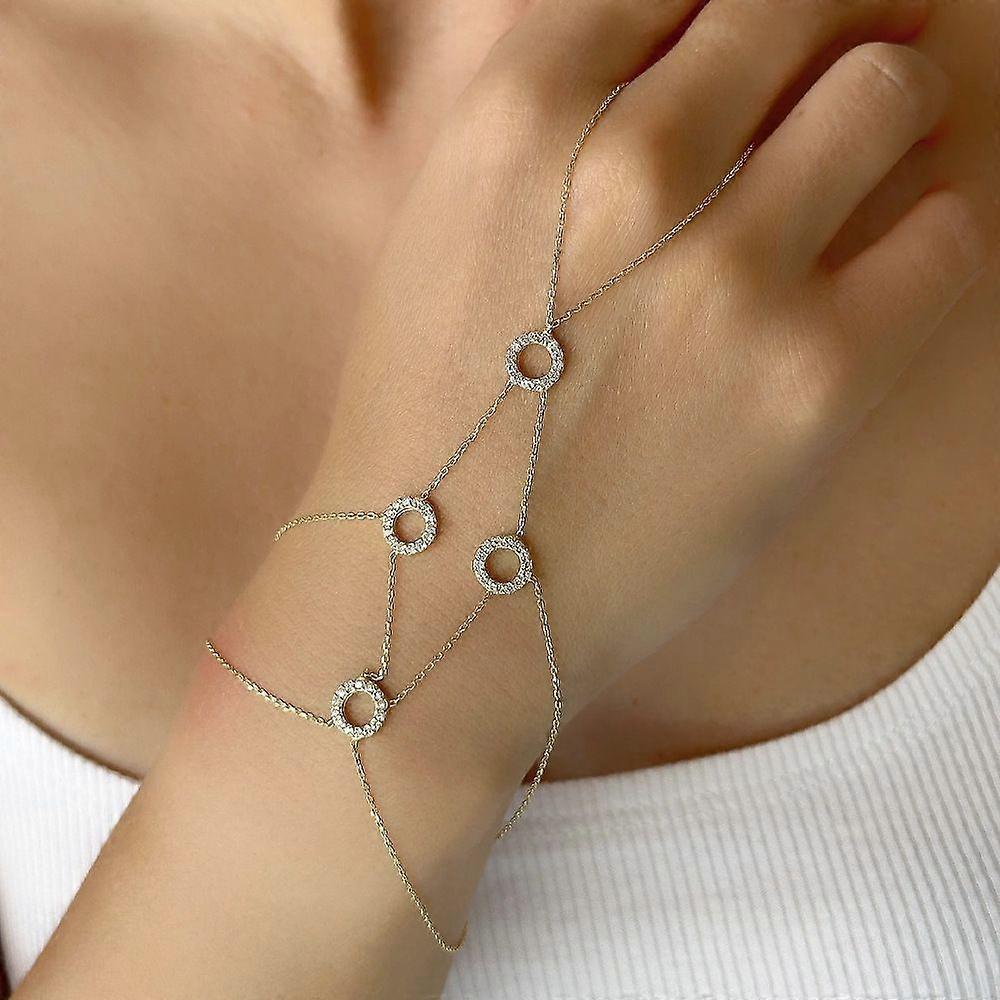 Nova pulseira geométrica de strass com círculo de insetos