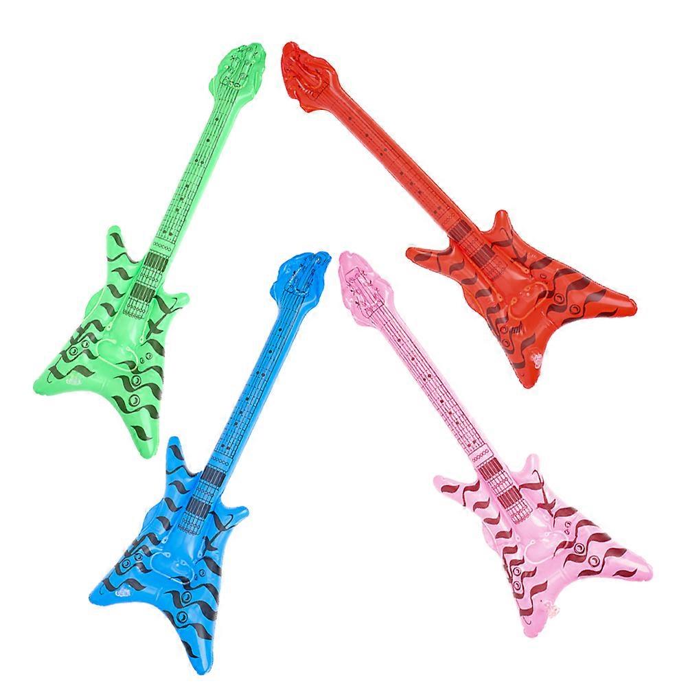 12 Pcs Inflatable Rock Guitar Set Ideal For Birthday Party PVC Event Entertainment Fun And Interactive Decoration