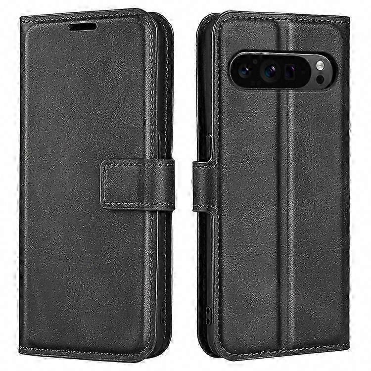Google Pixel 9 Pro Anti-Scratch Leather Case with Calf Texture Wallet Cover