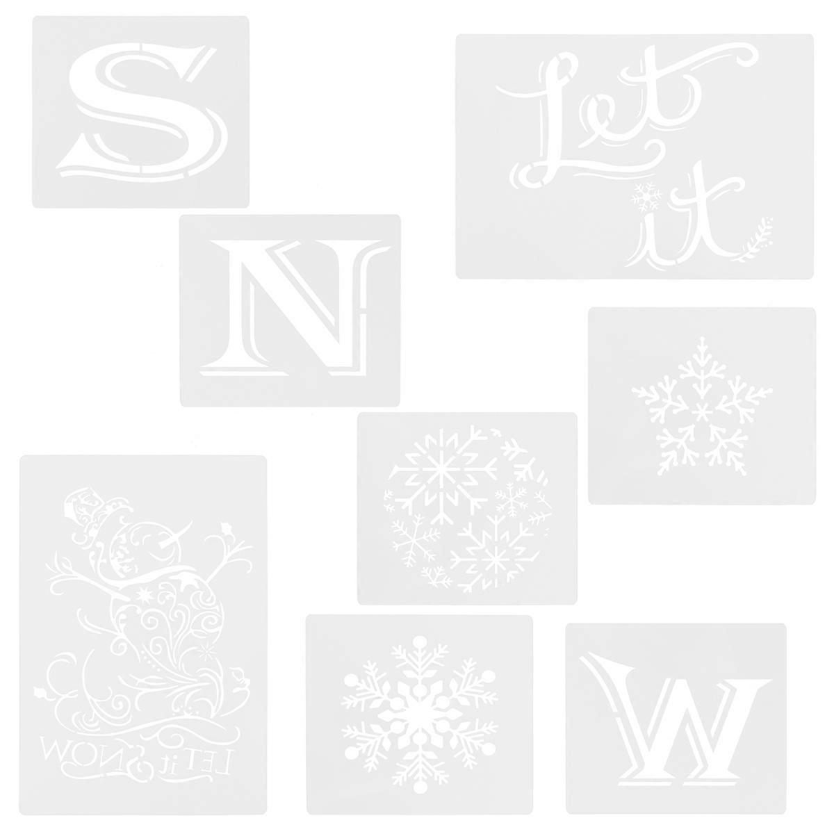 Drawing Stencils DIY Template for 24Pcs Christmas Painting Stencil Set