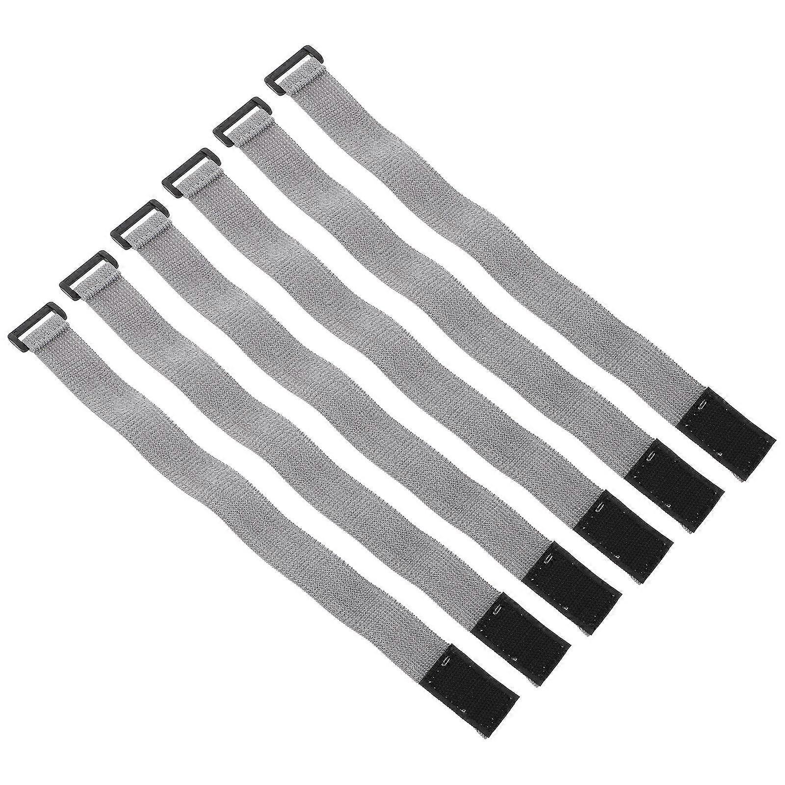 Bento Box Elastic Band 6Pcs Grey Polyester Plastic Eco-Friendly Reuse Straps Set for Home Use