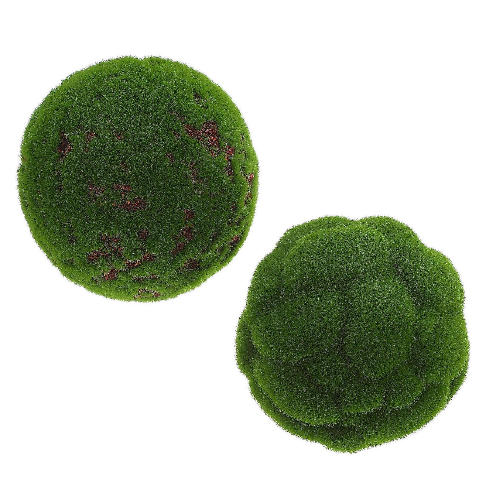 Natural Style Artificial Moss Orbs 4Pcs For Home Decor Realistic Appearance Green Decoration 10X10X10CM