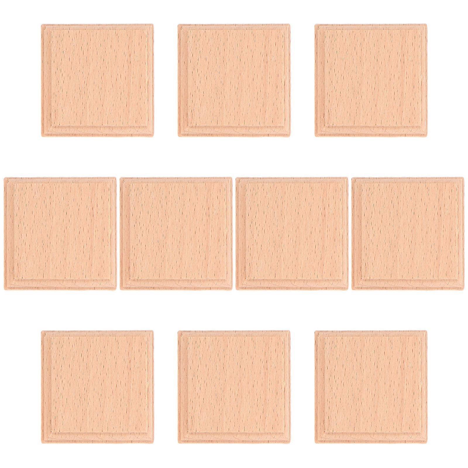 Wood Blocks for Crafting Beechwood Square Riser for Display 50Pcs Set