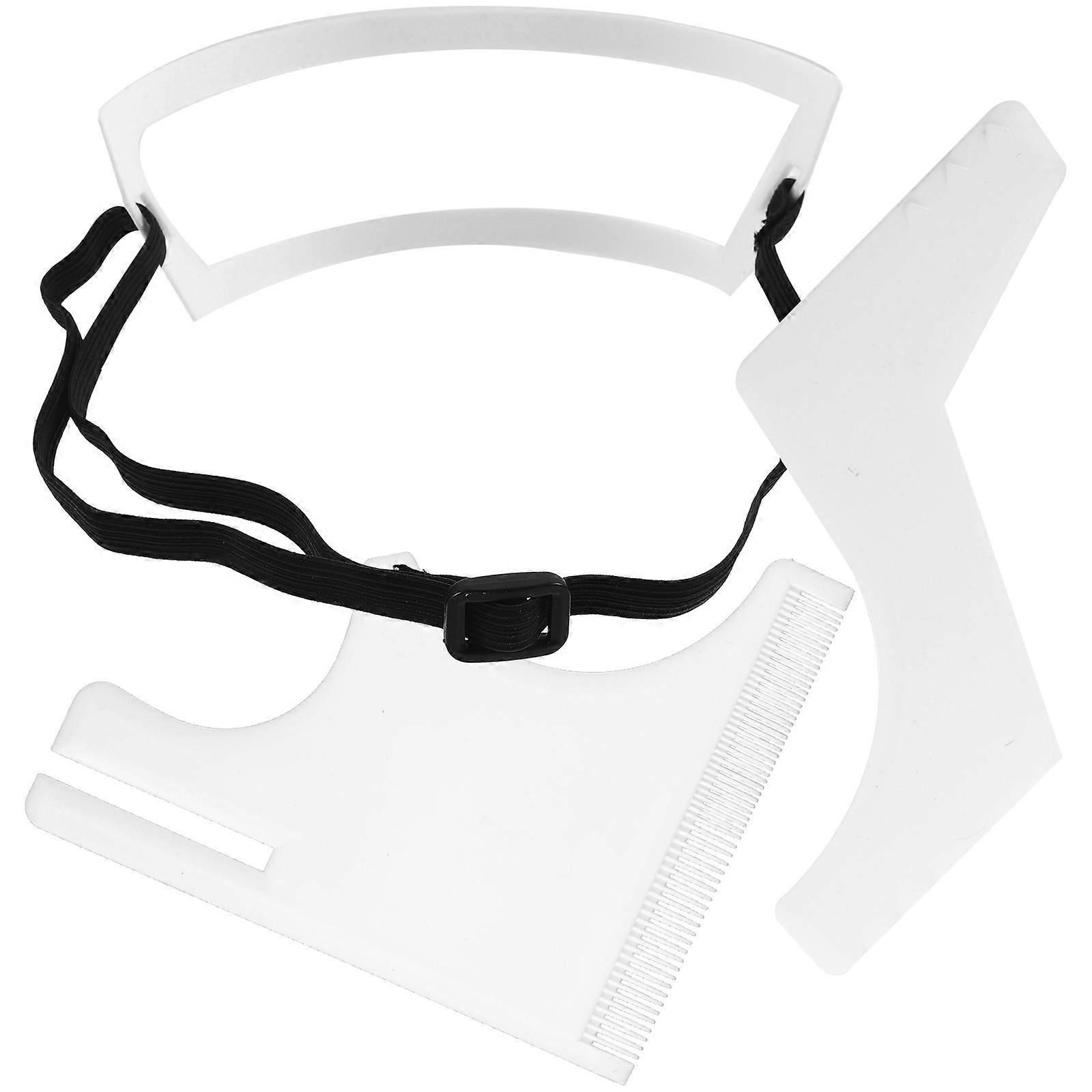 Beard Shaping Tool Kit Neckline Shaving Template for Men 1Set Plastic White