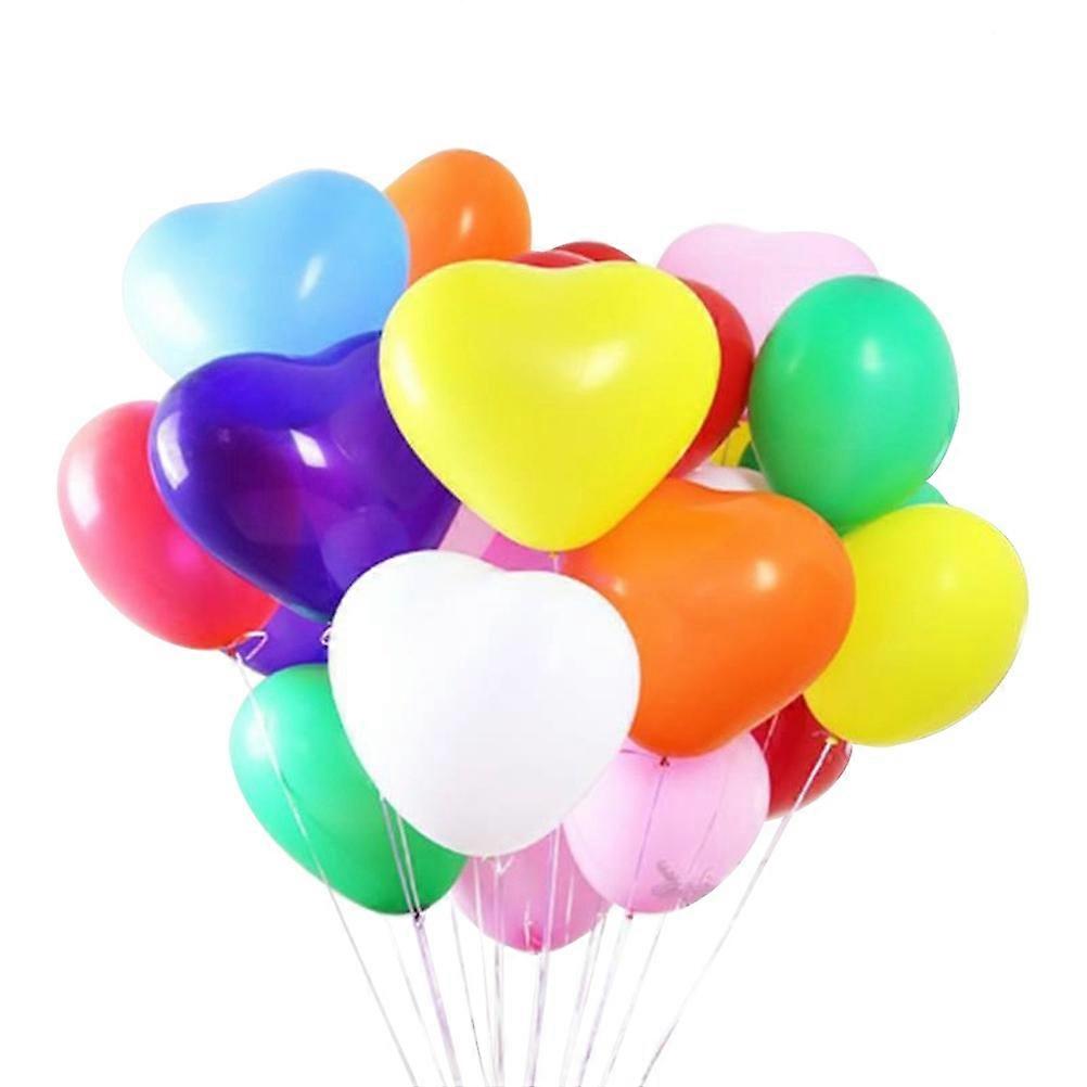 Heart Rubber Balloon Party Balloons for Decorating 60Pcs Assorted Color