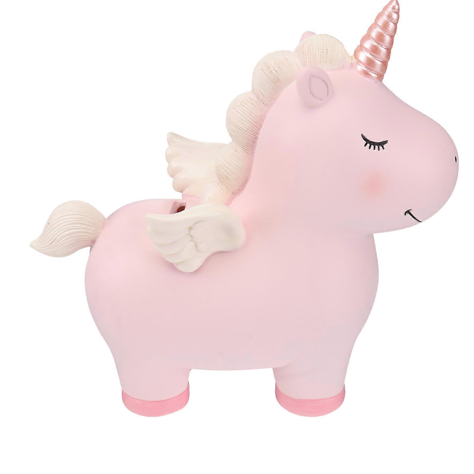 Pink Resin Saving Pot Unicorn Piggy Bank for Saving 3Pcs Child