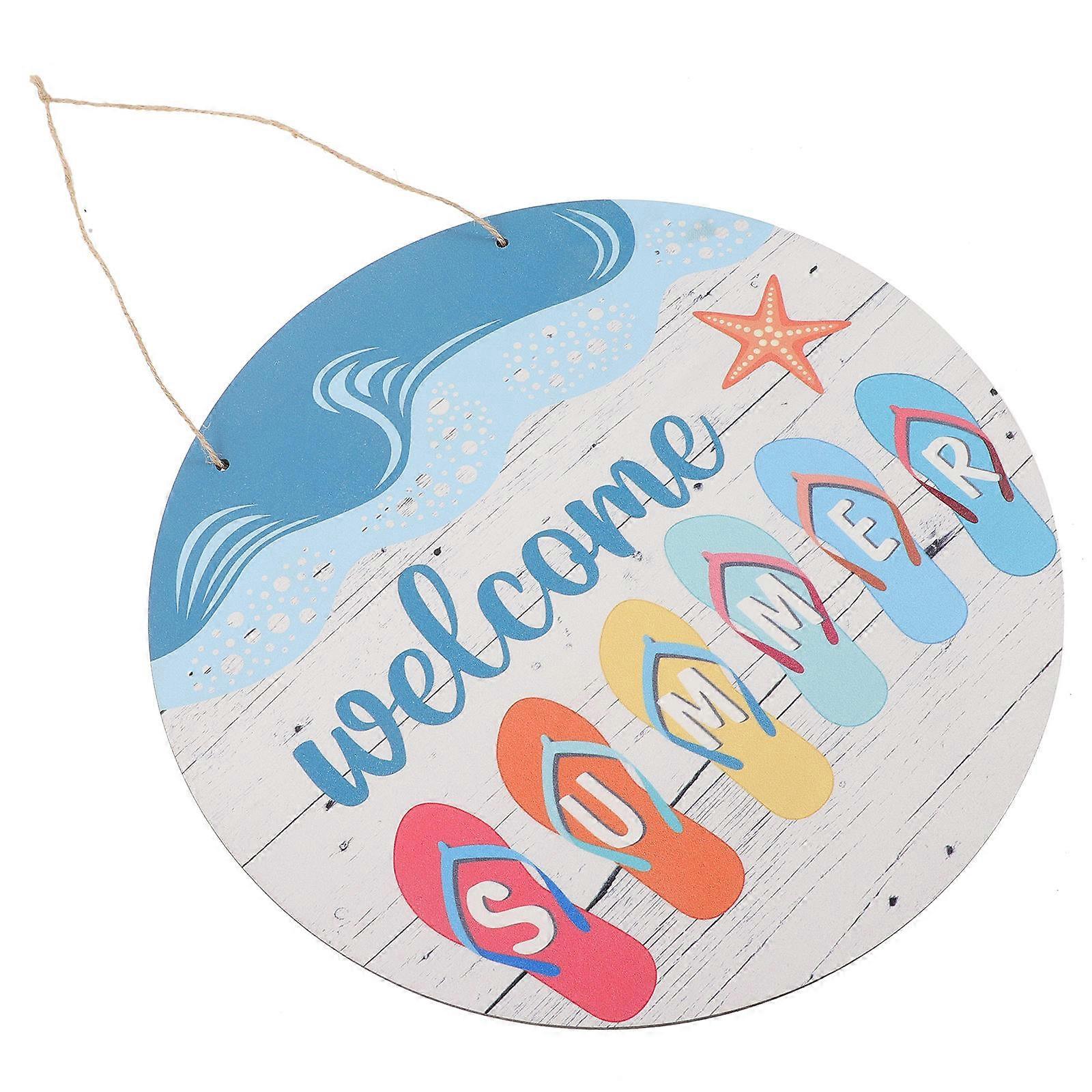 Panneau de bienvenue en bois à suspendre pour la plage, décoration de porte d'entrée, multicolore, idéal pour une fête sur la plage, 1 pièce