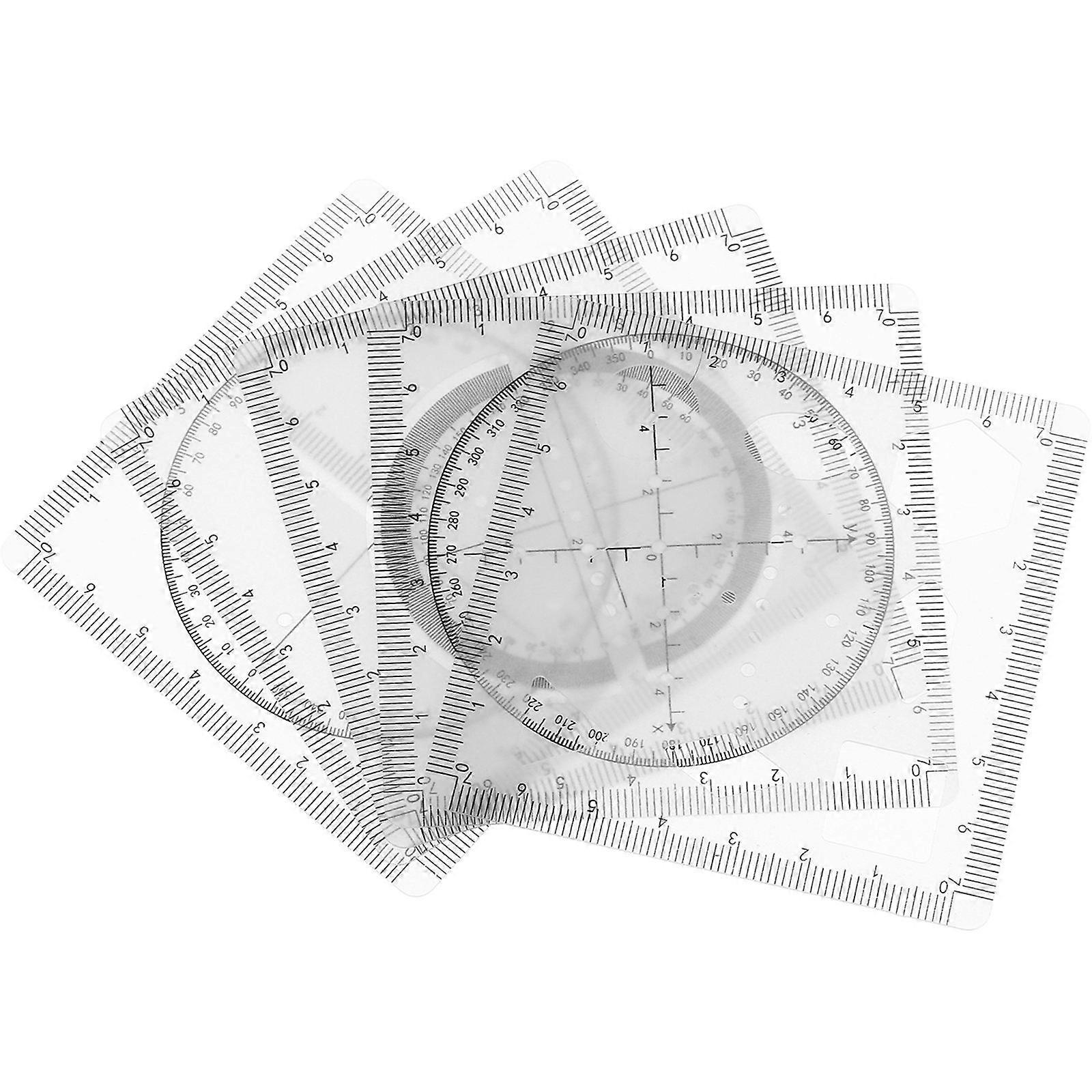 5 Sets Math Functions Design Stencil Templates Suitable For Architects Professionals 8.00X8.00X0.10CM PVC Plastic