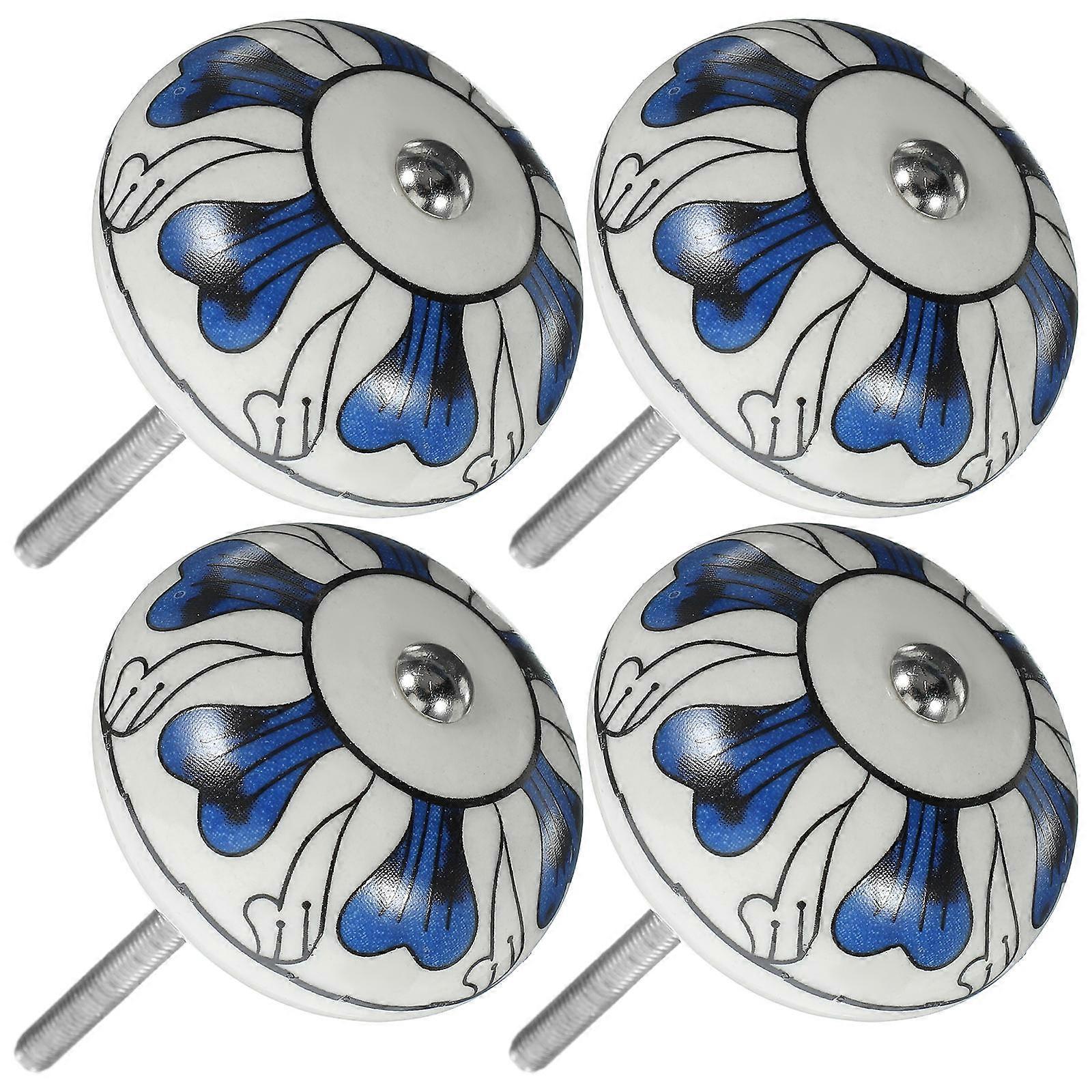 Single Hole Ceramic Cabinet Knob Decorative Dresser Pull 12Pcs Pack