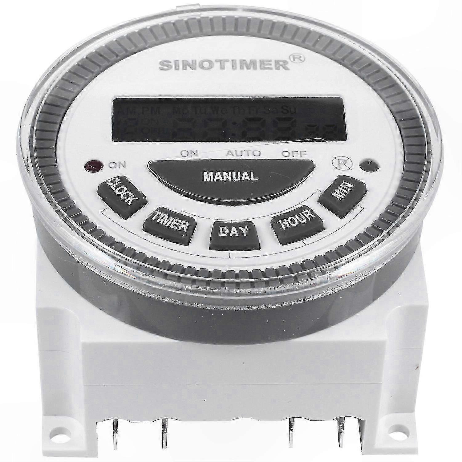 SINOTIMER TM-619H-2 7-Day Digital Programmable Timer Switch 220V-240V AC Lighting Control