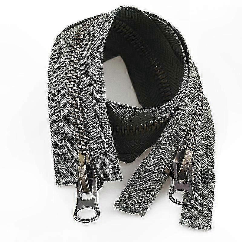 Double-Sided Long Metal Zipper for Jacket Crafting and Sewing Projects