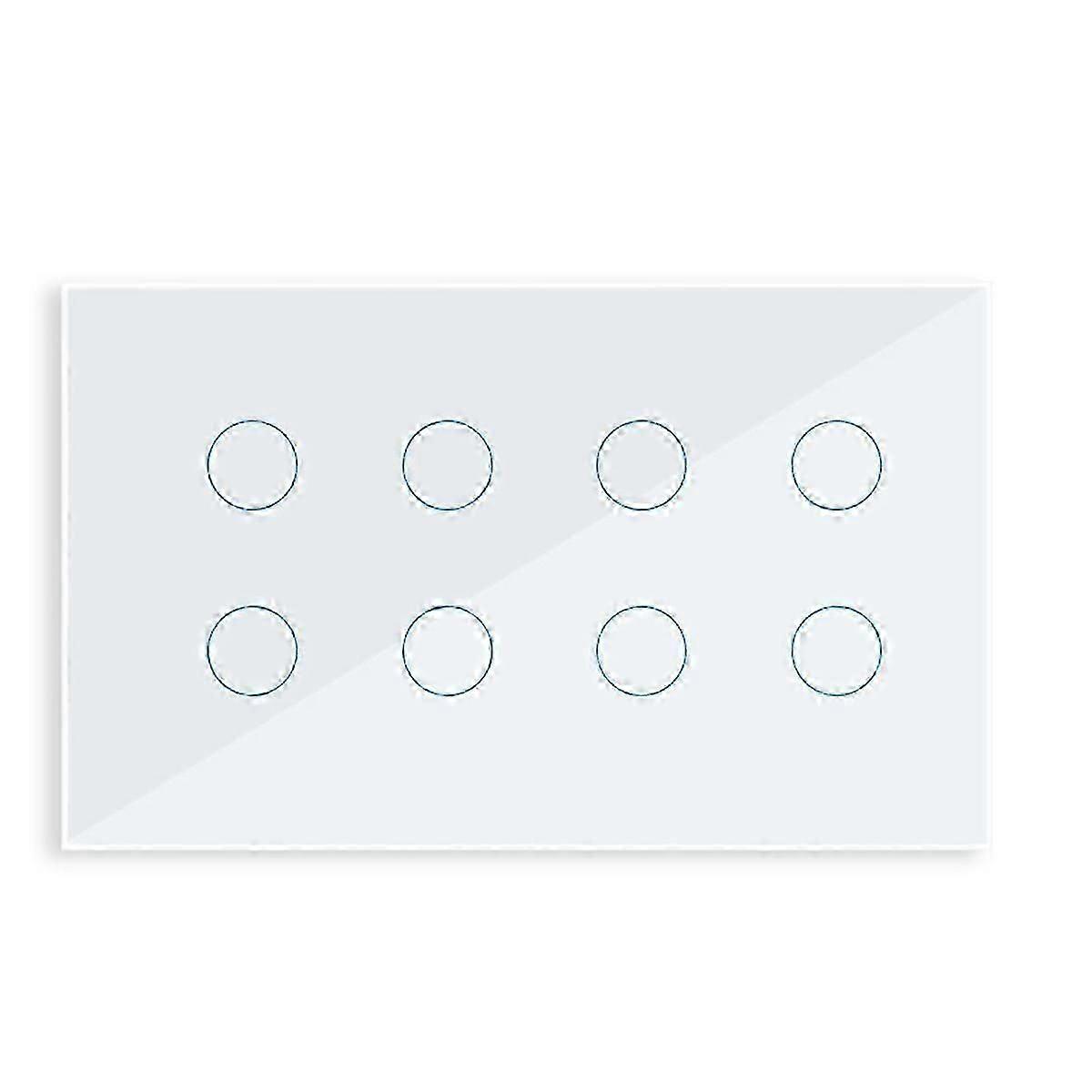 Exquisite WIFI Smart Touch Light Wall Switch Interruptor Glass Panel 8 Gang Tuya Smart Life compatible with Alexa Home Wh