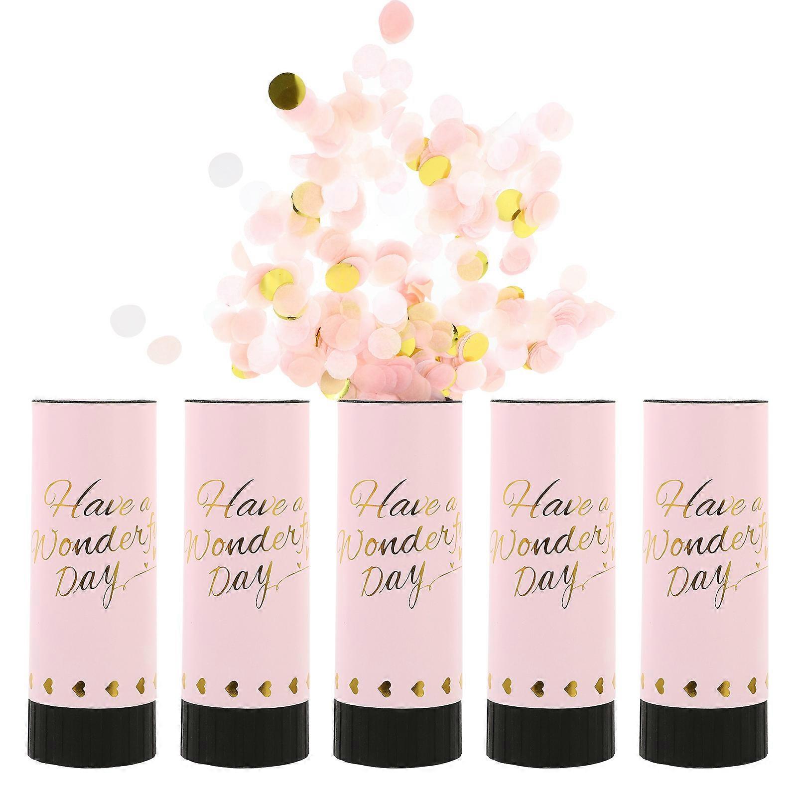 Spring Handheld Confetti Tube Compressed for Wedding 5Pcs Set