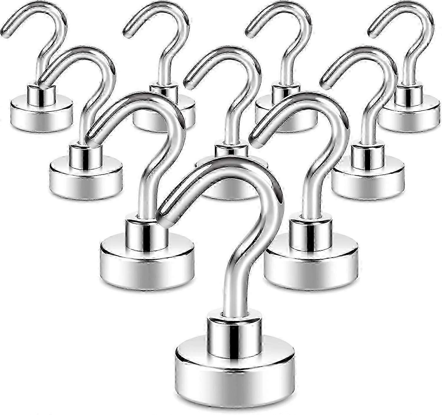 10-Piece Heavy-Duty Magnetic Hooks with 10Kg+ Strength Ideal for Fridge Ceiling and Cruise Ship Use 25-26