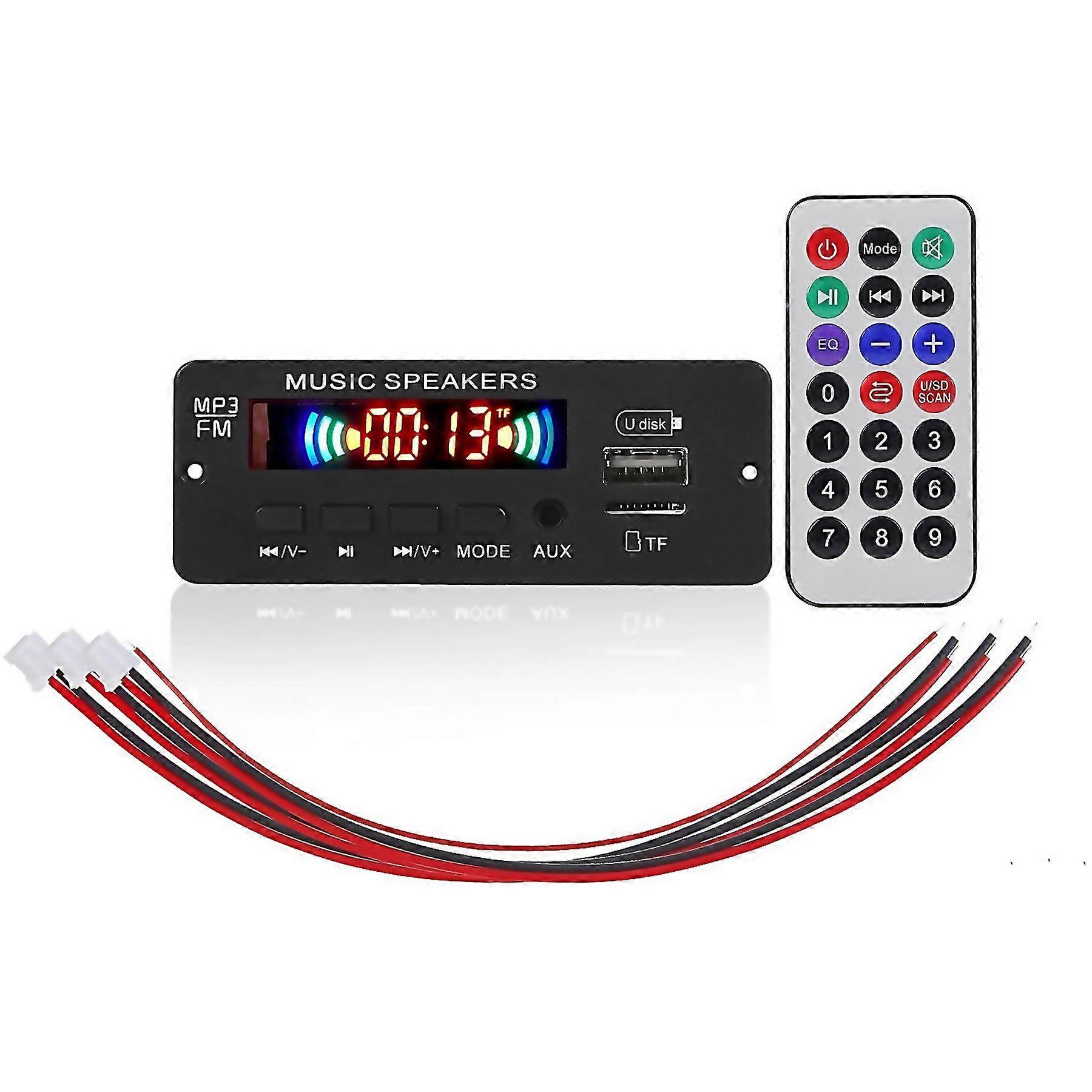 For Jx808bt Car 12v Audio Mp3 Player Decoder Board Fm Radio Usb With Bluetooth Remote Control Record