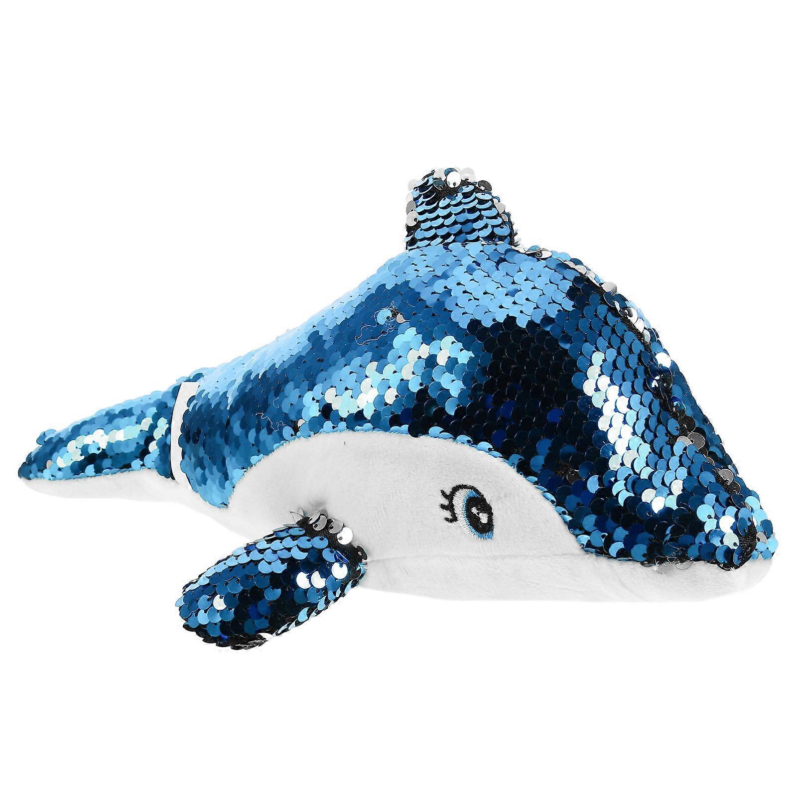 Sequin Toy Stuffed Dolphin Plush Designed for Kids Play 2Pcs Set