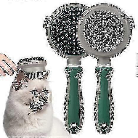 2 In 1 Double Side Deshedding Brush for Cats and Dogs with Self Cleaning and Bath Massage Features2025
