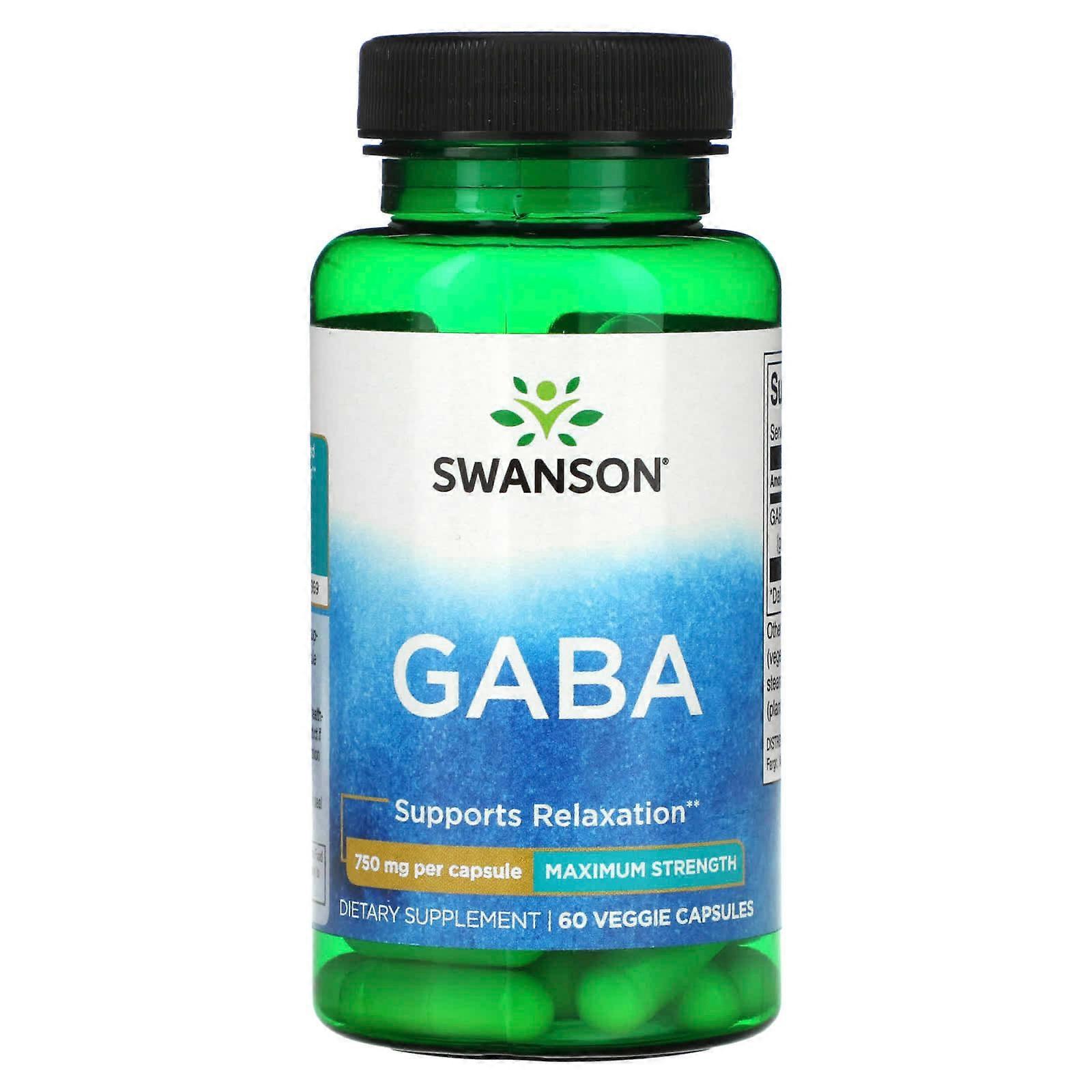 GABA, Maximum Strength, 750 mg, 60 Veggie Strength