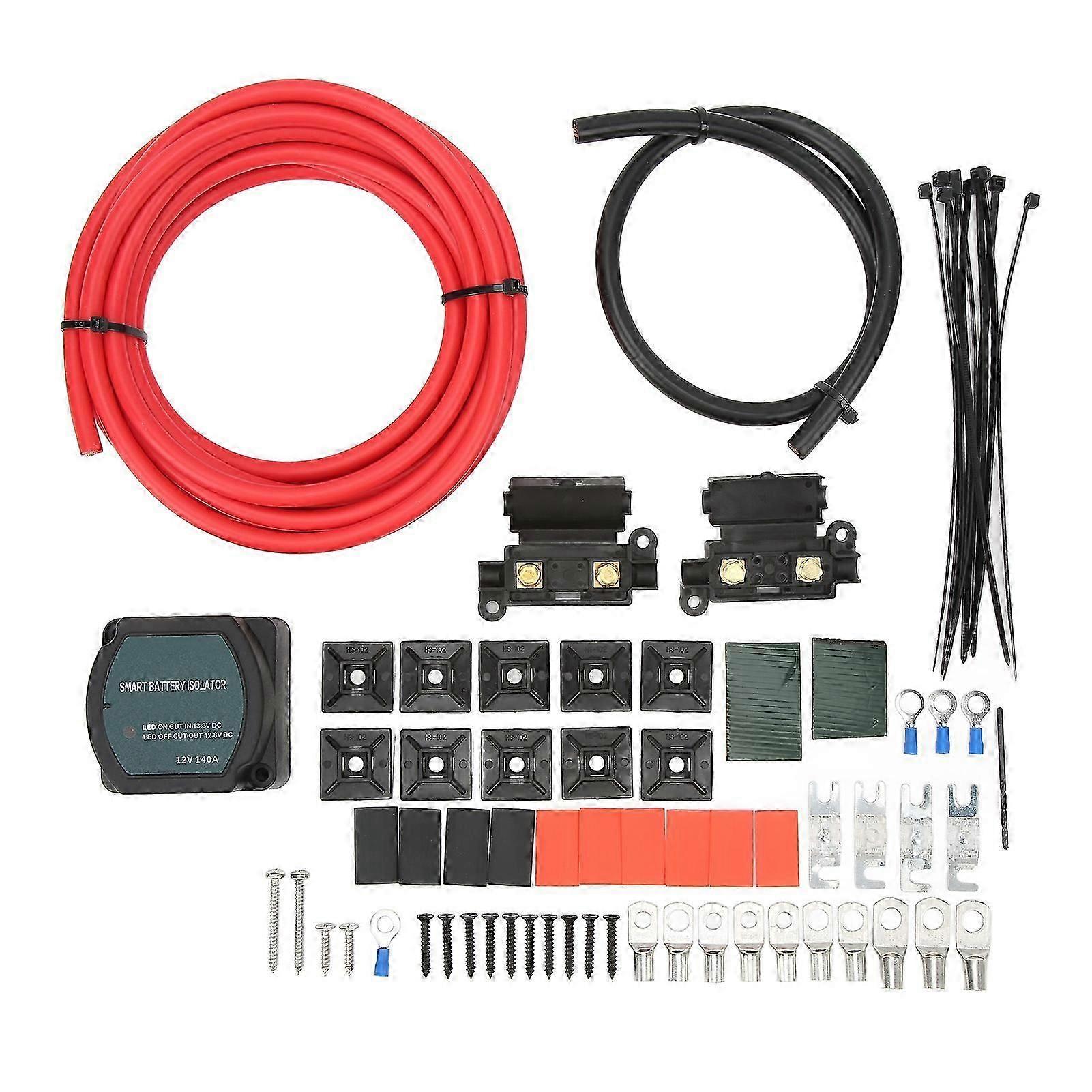 12V 140Amp Dual Battery Isolator Kit Manual Auto Modes VSR Voltage Sensitive Relay for ATV UTV Boat RV Camper