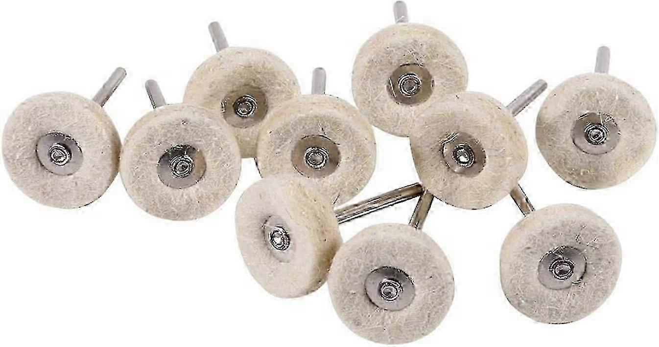 2025 10pcs Wool Felt Wheel Polishing Brush T Shape With Handle Car Rotary Tool 25MM