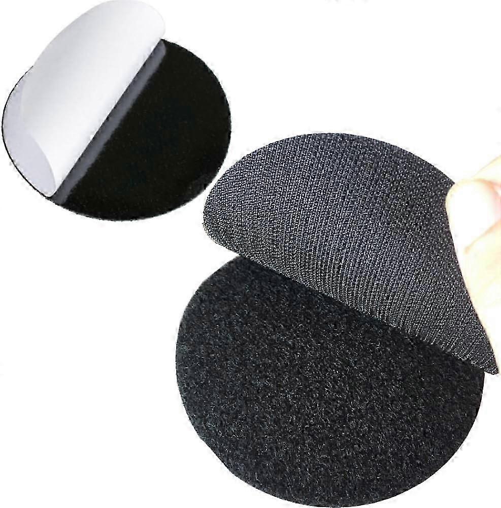 Pack of 10 6cm Round Adhesive Dots with Super Sticky Back, Removable, Perfect for Home or Office (Black)