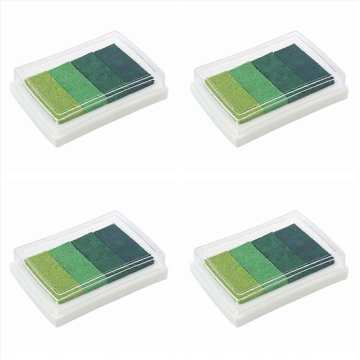 Inkpad Craft Multi Gradient Green 4 x Colors Ink Stamp Pad Oil Based