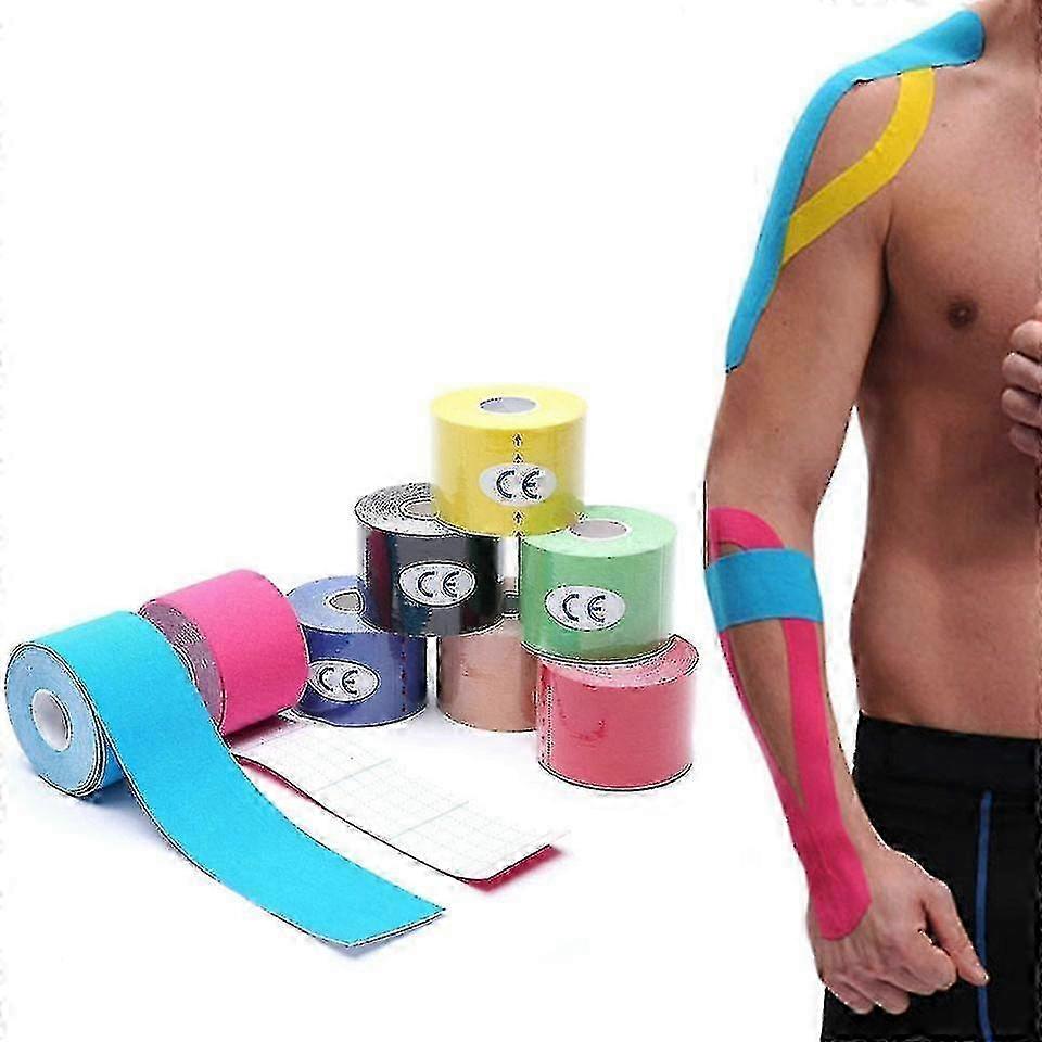 Kinesiology Tape - Elastic Adhesive Tape for Muscle Strains, Injuries & Pain Relief, Ideal for Sports Activities & Knee Support