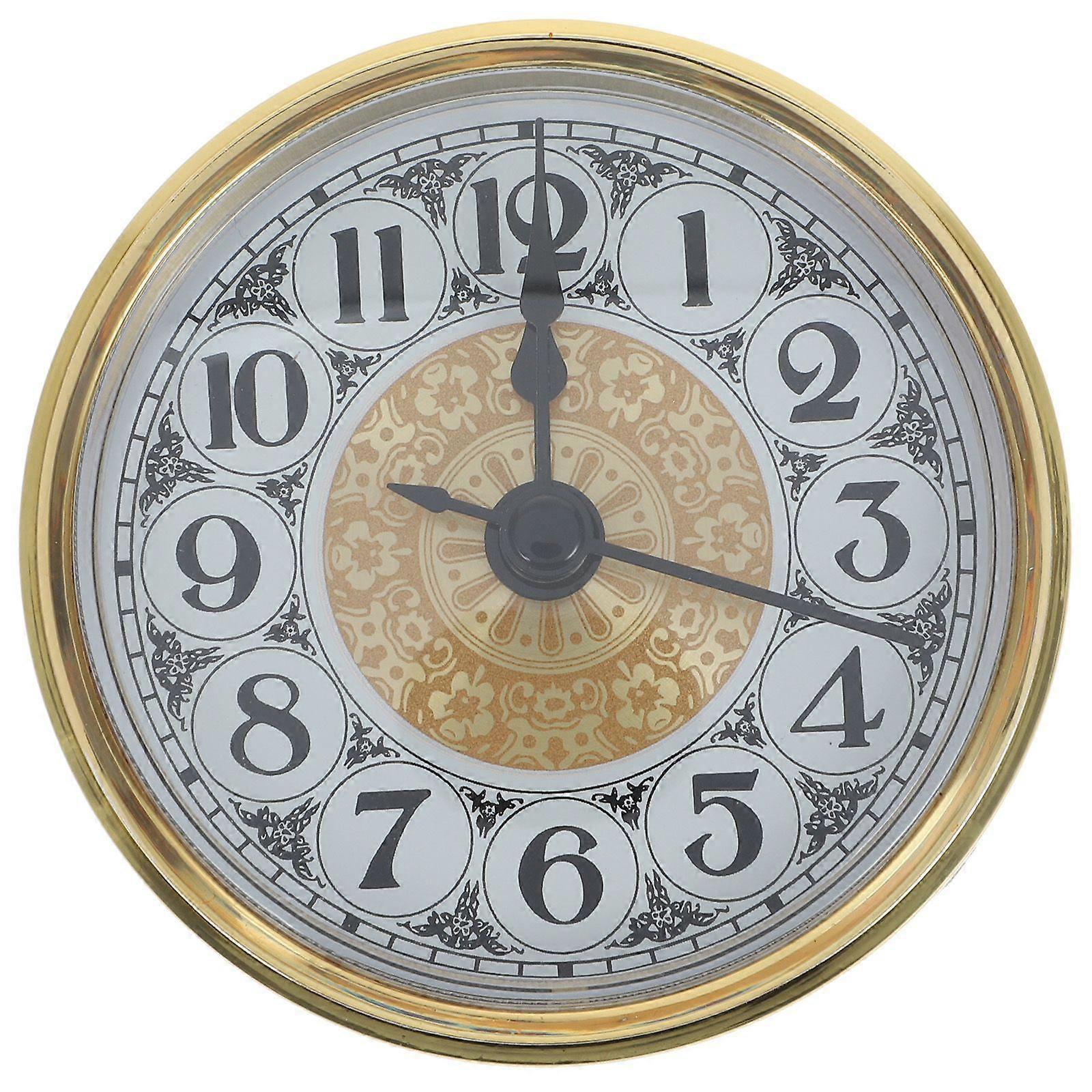 Clock Insert Round Clocks Movement With Arabic Numerals Crafts For Home Office Gold