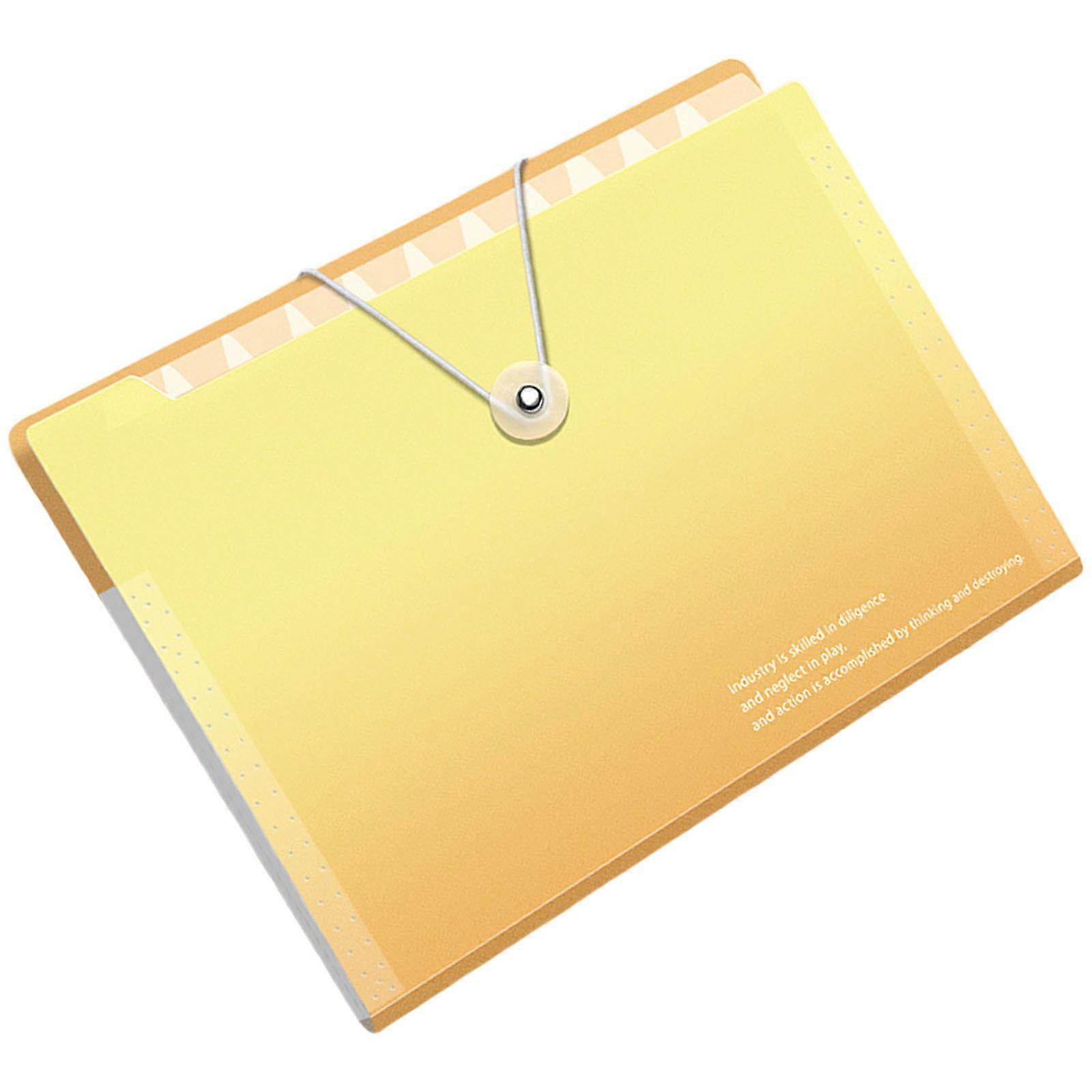12 Pockets Expanding File Folder Letter Size File Organiser Sorting Folder Expandable Document Organiser 325x250mm  Gradient yellow