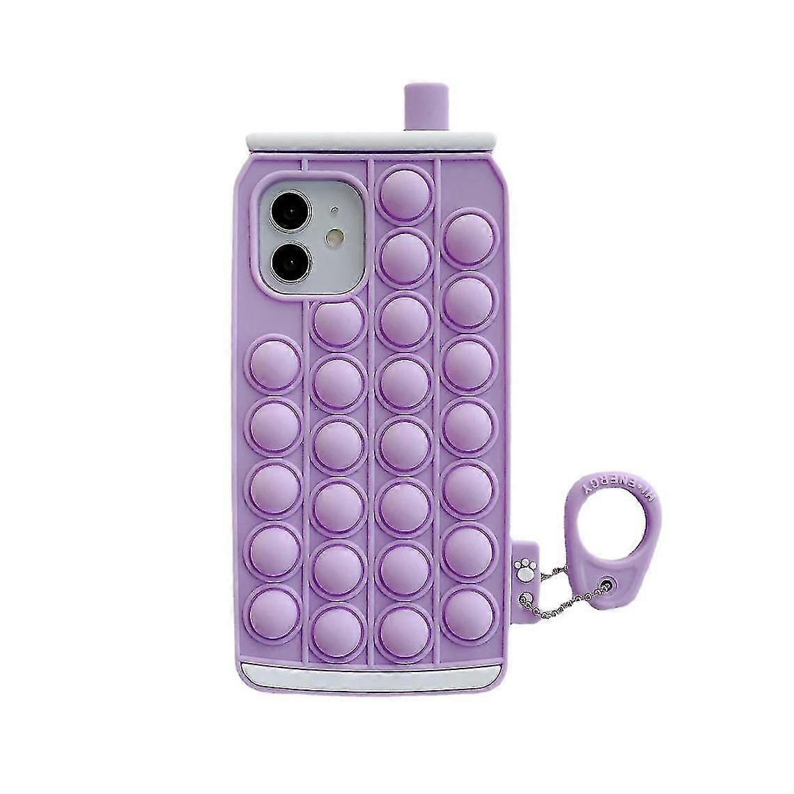 Push Pop Bubble Purple Cola Shape Silicone Case For Iphone 11 Pro Max
