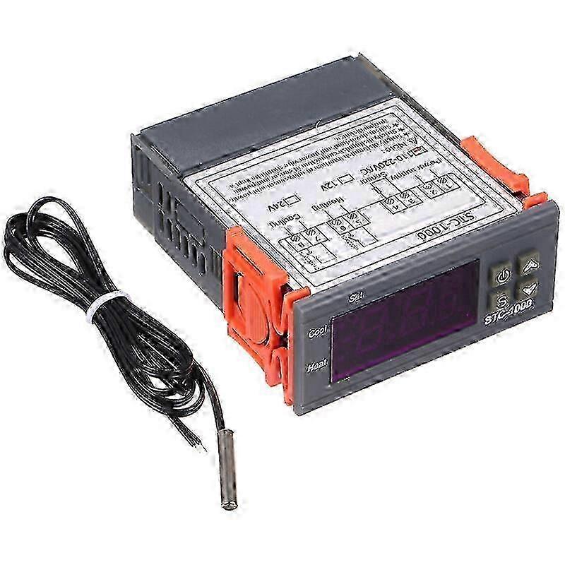 STC-1000 Digital Temperature Controller, Heating Cooling Centigrade Thermostat, With Sensor, 110-220Vac - 110-220Vac |MAZE