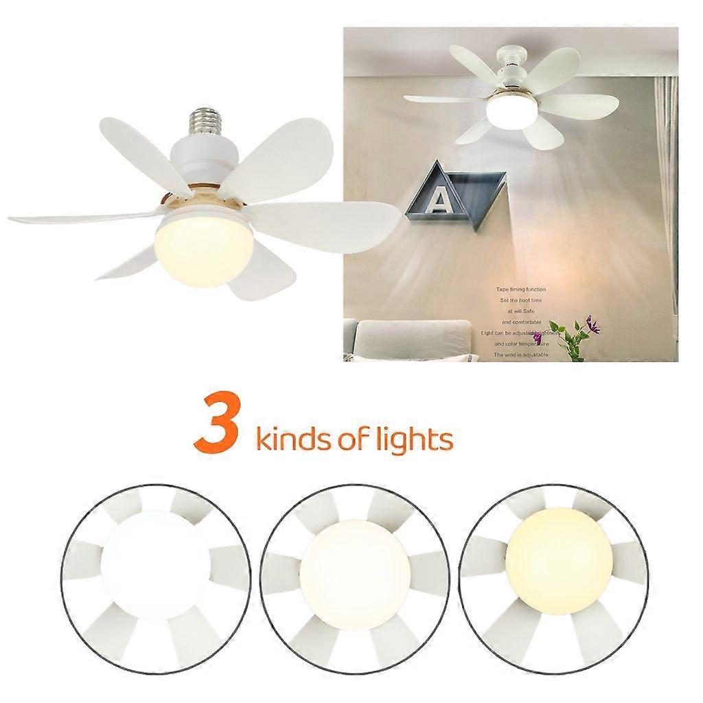 Detachable Fan Lamp 40W Cooling Fan with Light and Remote Control 3000K-6500K