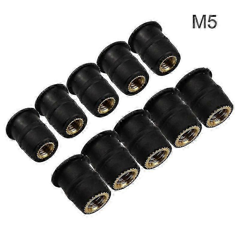 10pcs Motorcycle Windshield Fairing Screw Kit with Rubber Well Nuts M4 M5 M6
