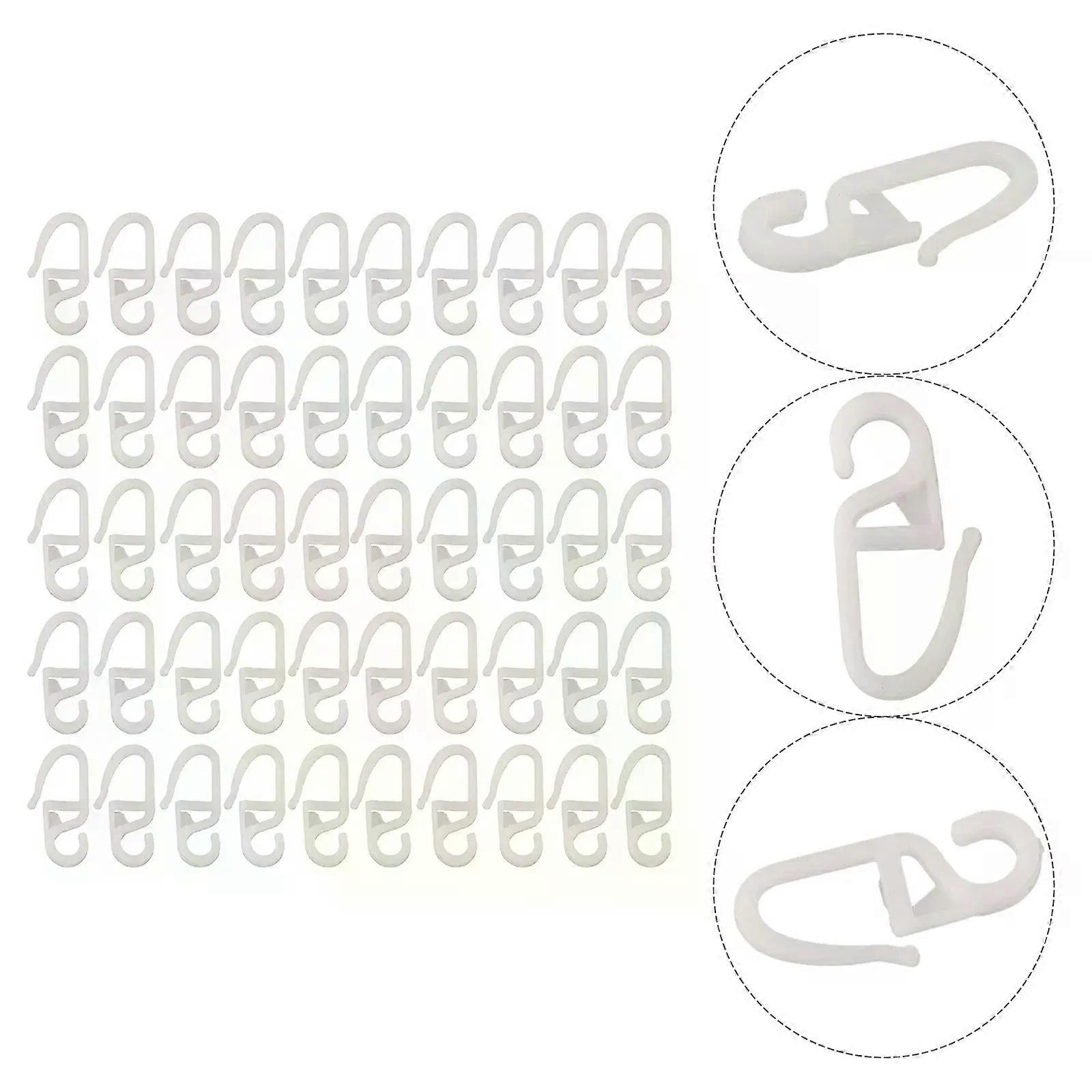 50pcs Curtain Hooks Curtain Folding Hook Strong Tension Clip Ring Window Curtain Hanger Hooks Curtain Fix Part Home Hardware