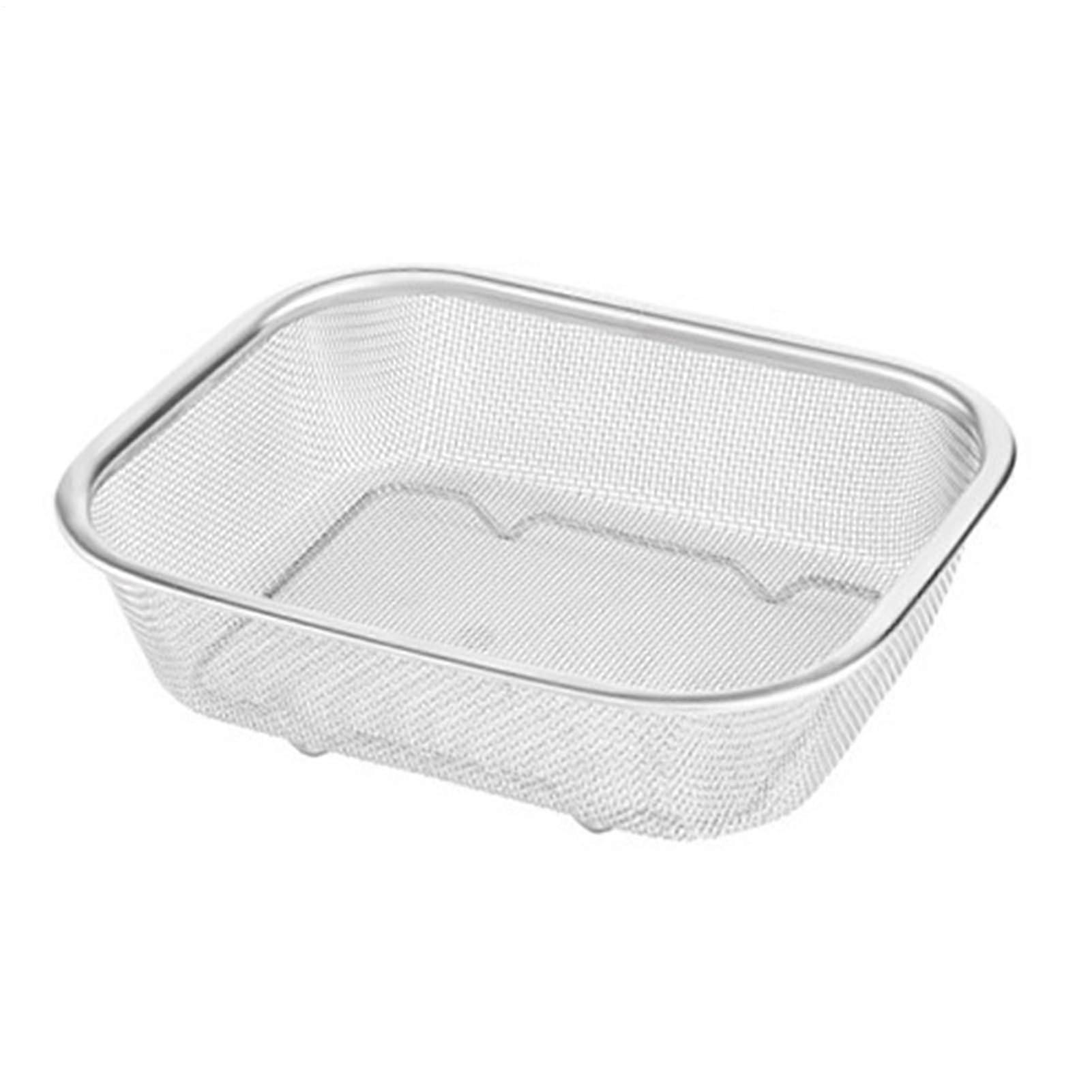 Sink Strainer Basket Large Stainless Steel Colander With Fine Mesh Oil Strainer And Rectangle French Fries Holder