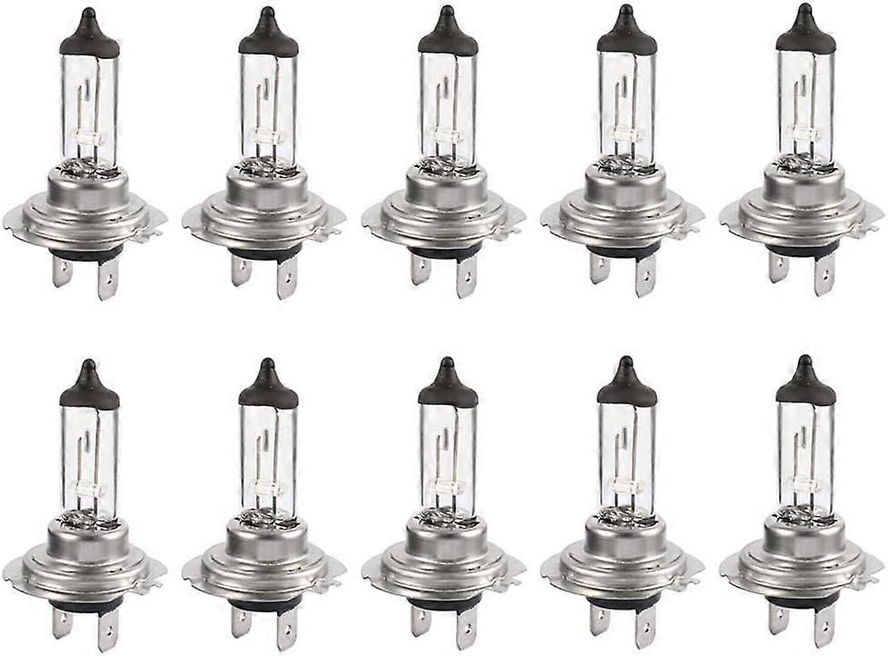 10pcs H7 12V 55W Super Bright Halogen Xenon Bulbs, Long Lifespan for Low Beam and High Beam Headlights - Bluedeer